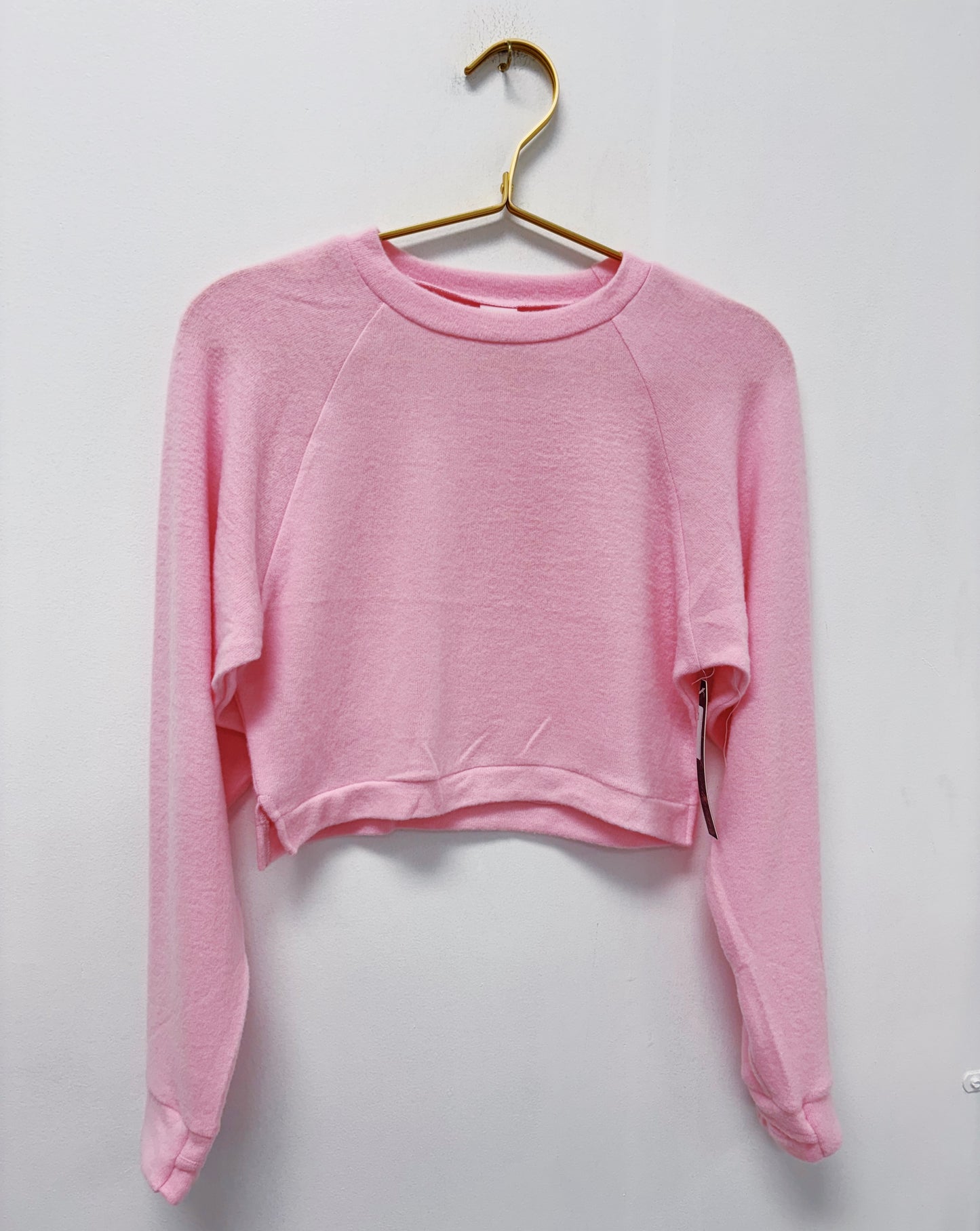 Suzette Pink Cloud Crewneck Side Slit Sweatshirt