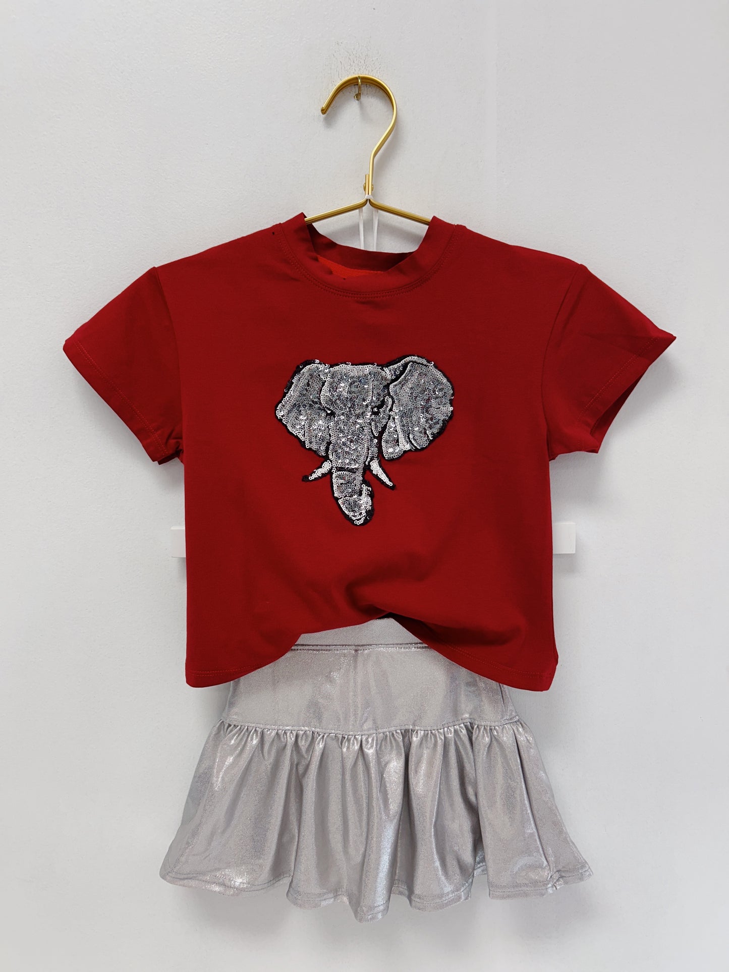 Azarhia Gathered Skort- Silver Shimmer
