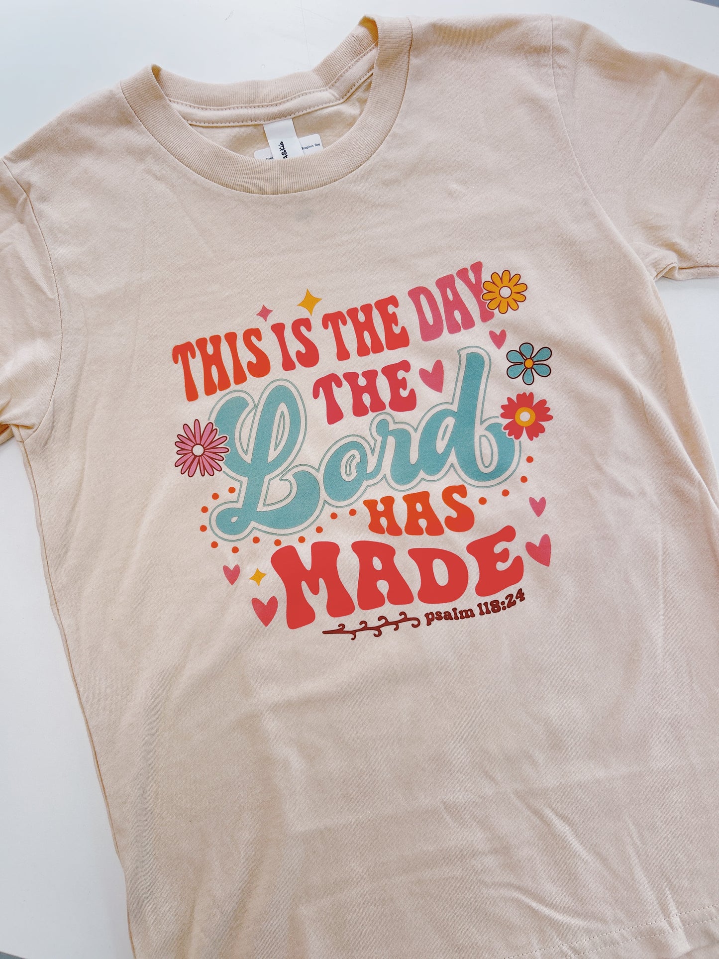 Cream Psalm 118:24 Graphic Tee