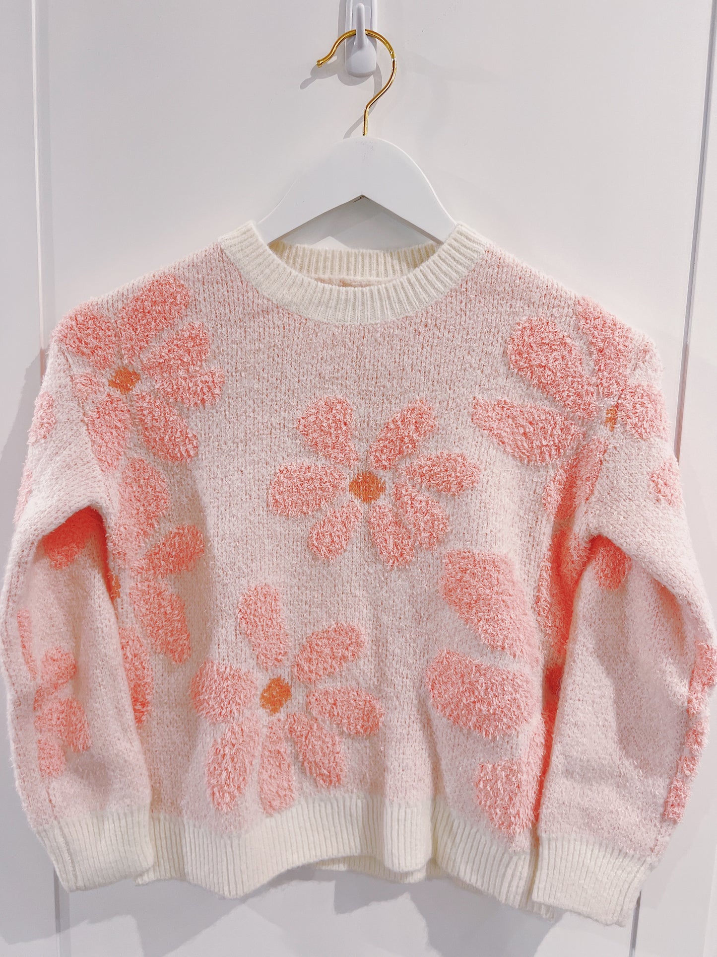 Love Daisy Pink Fuzzy Daisy Sweater
