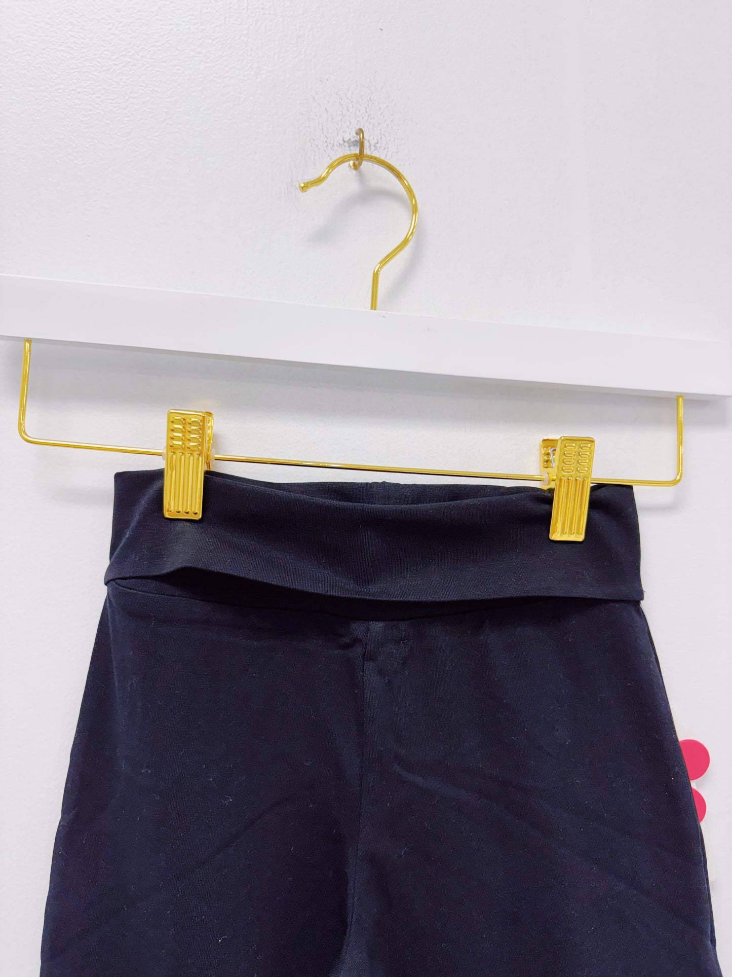 Paper Flower Black Basic Pants