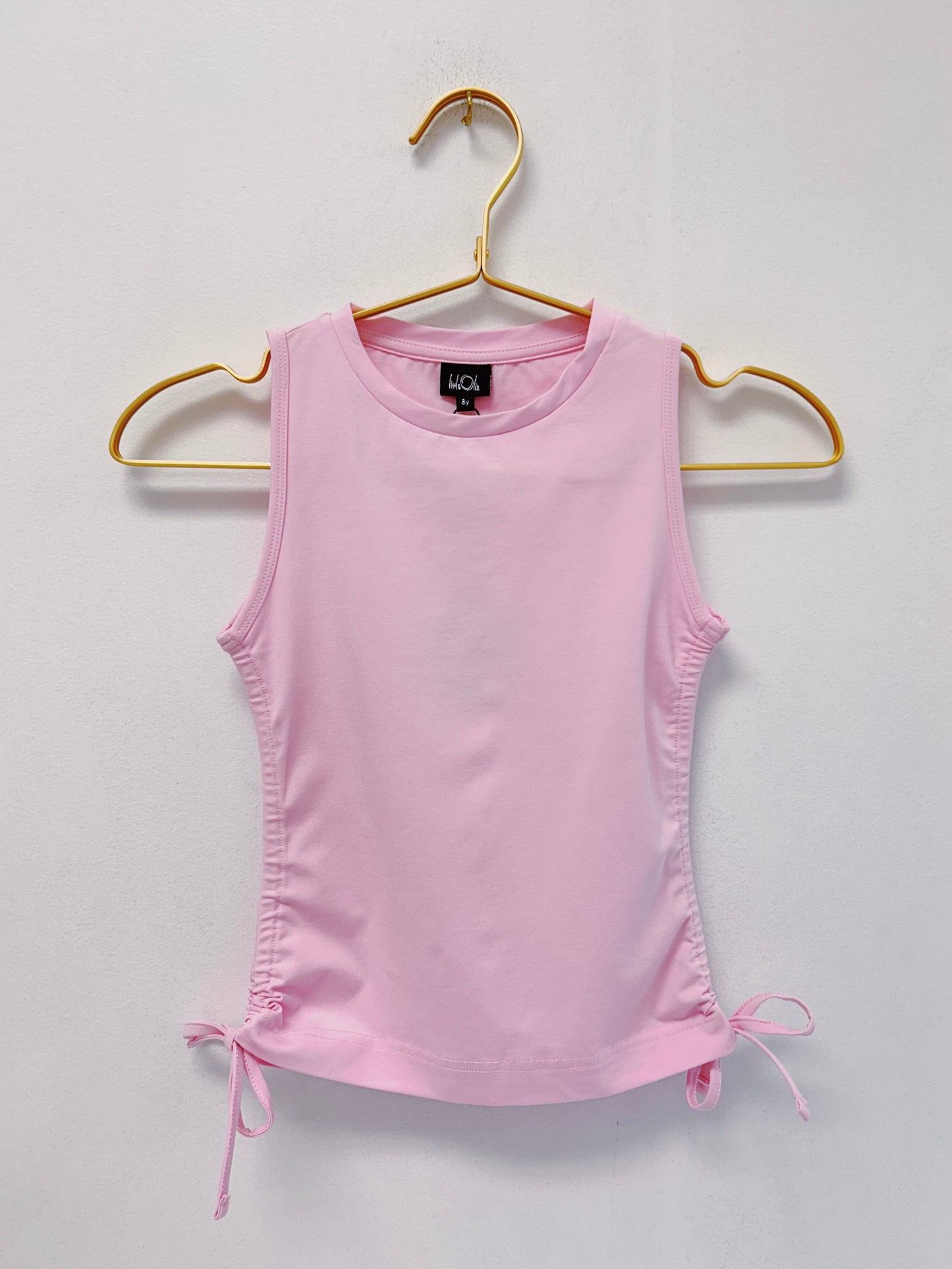 Little Olin Pink Gathered Jersey Top