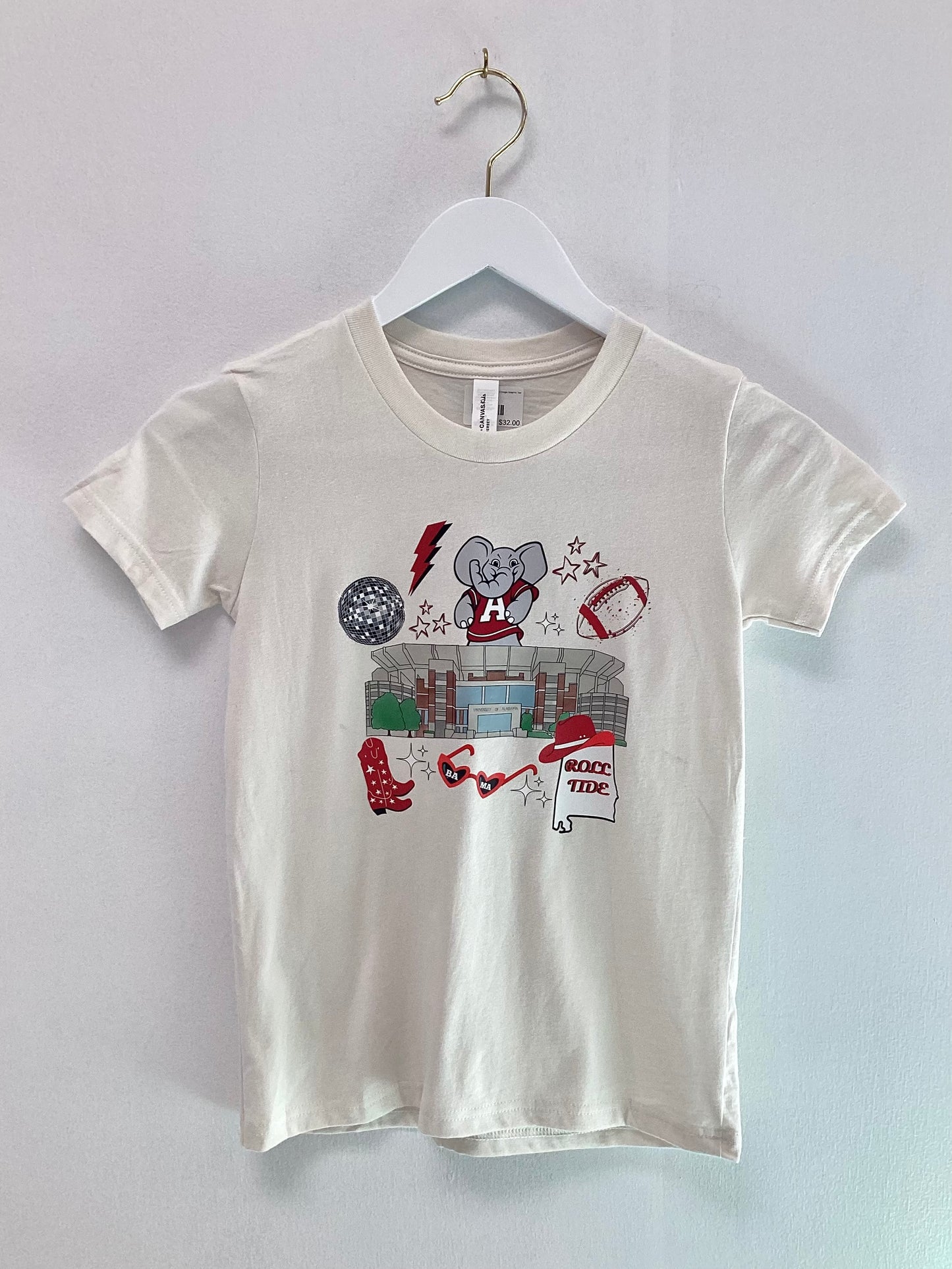 Vintage White Alabama Collage Graphic Tee