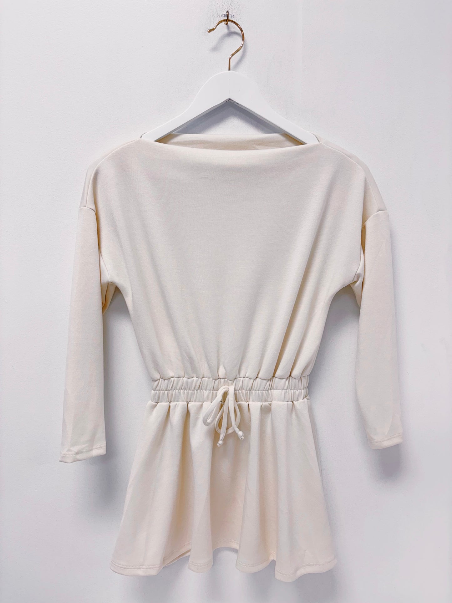 Good Girl Cream Modal Knit Boat Neck Dress