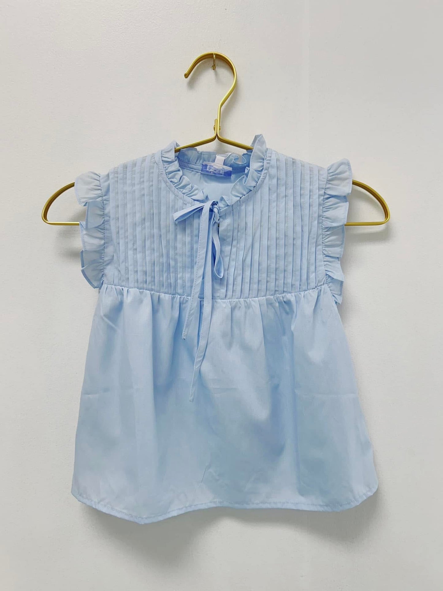 Pleat Light Blue Dana Top
