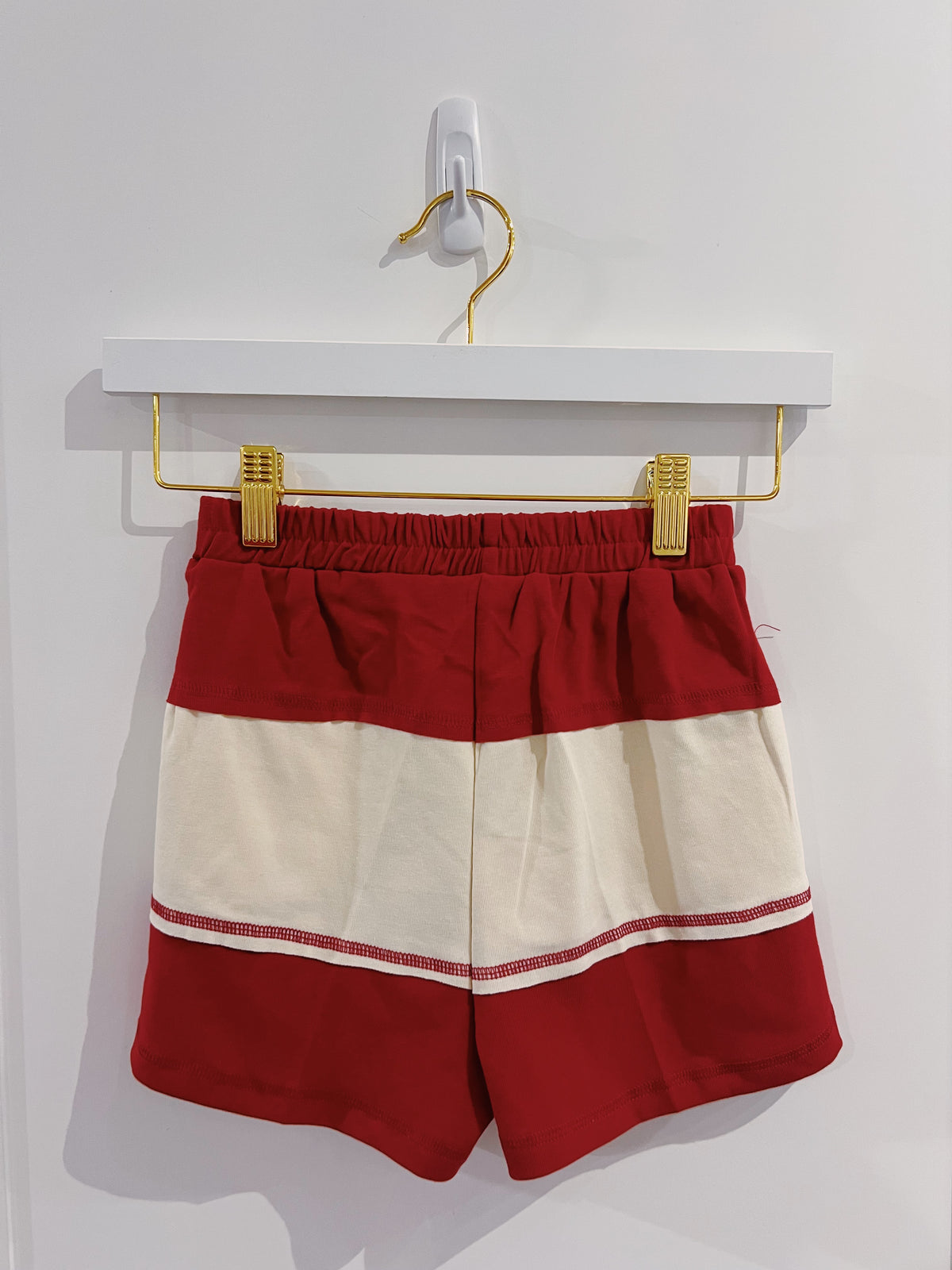 Hayden Crimson/Cream Half Zip Short Set