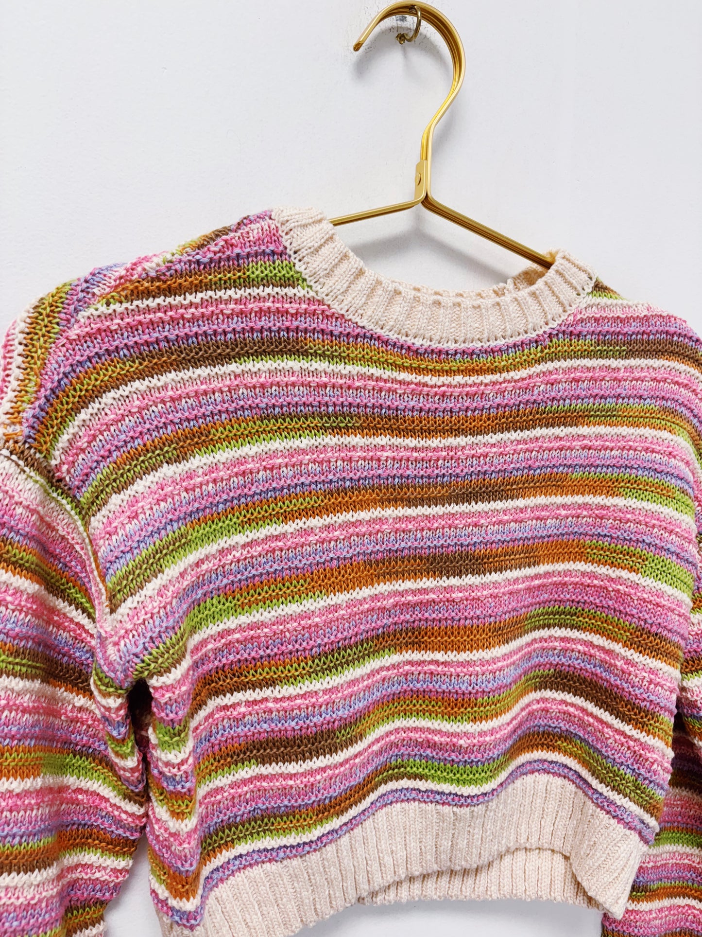 Design History Natural Brown Combo L/S Top