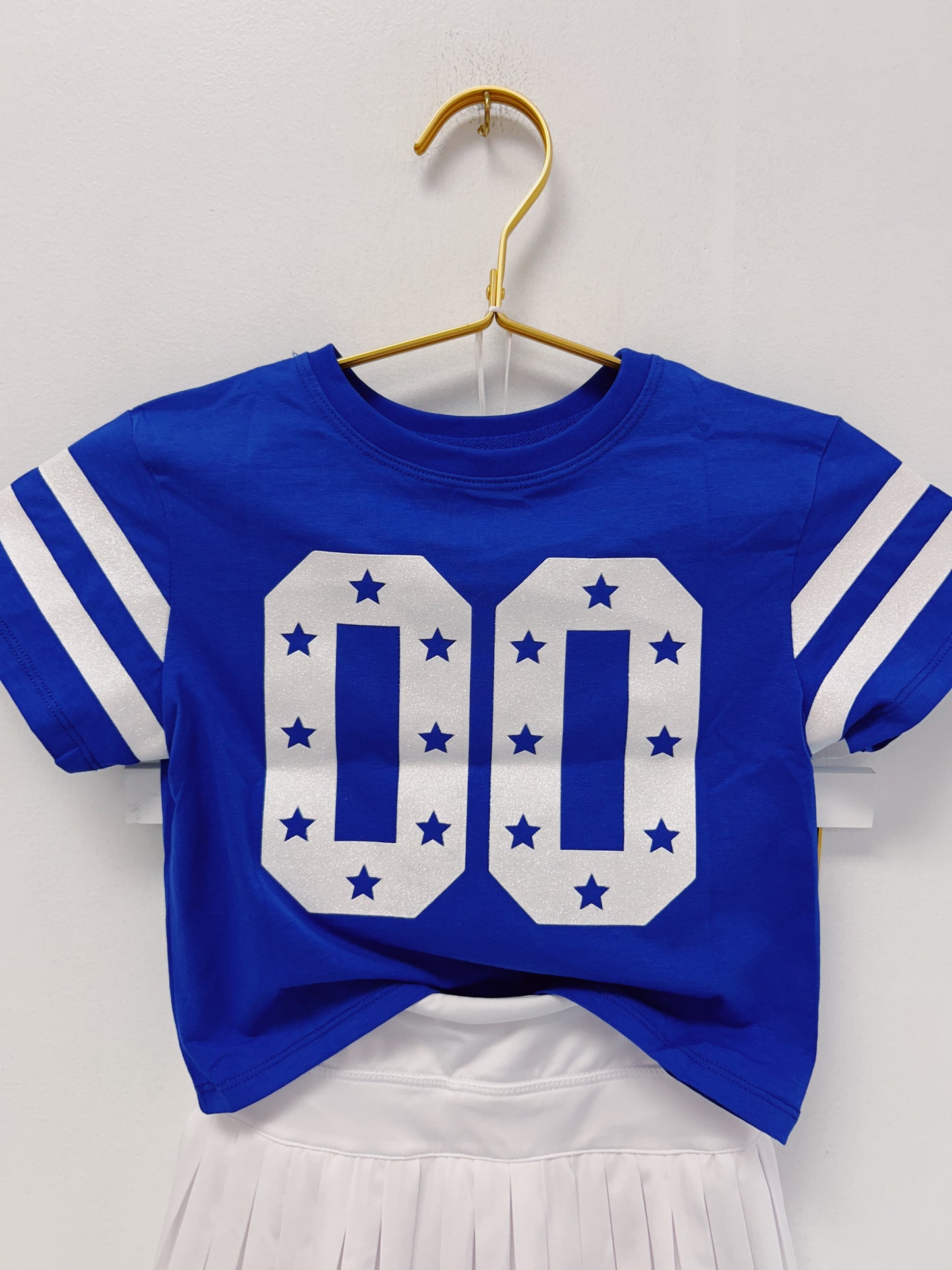 Azarhia Glitter 00 Stars Boxy Tee- Royal
