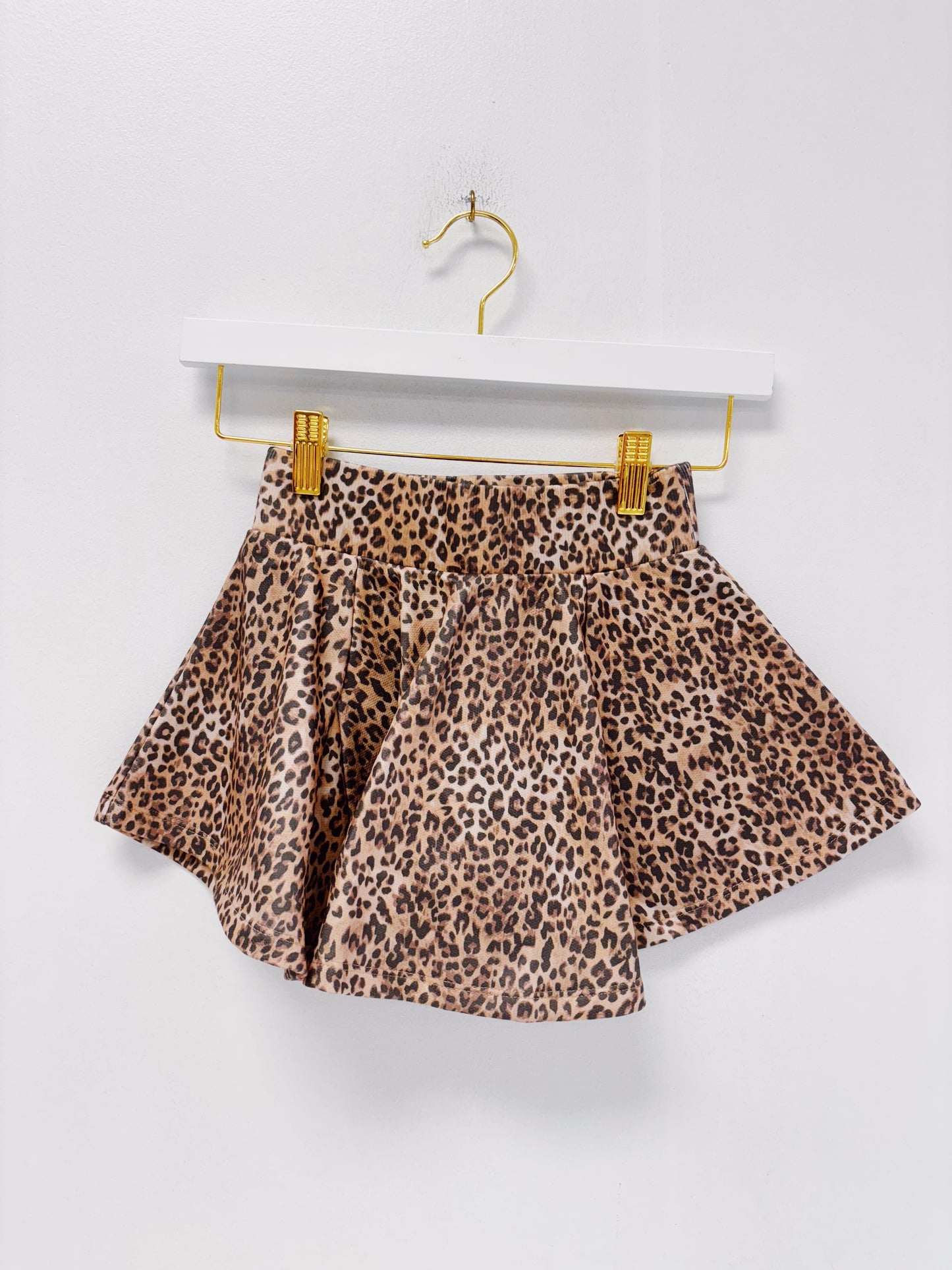 Paper Flower Animal Print Skort