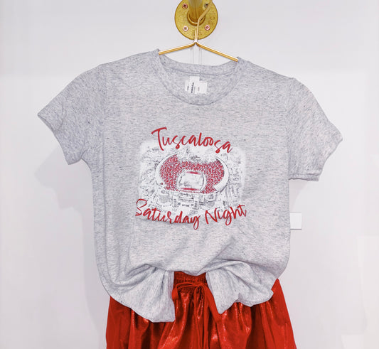 White Tuscaloosa Saturday Night Graphic Tee