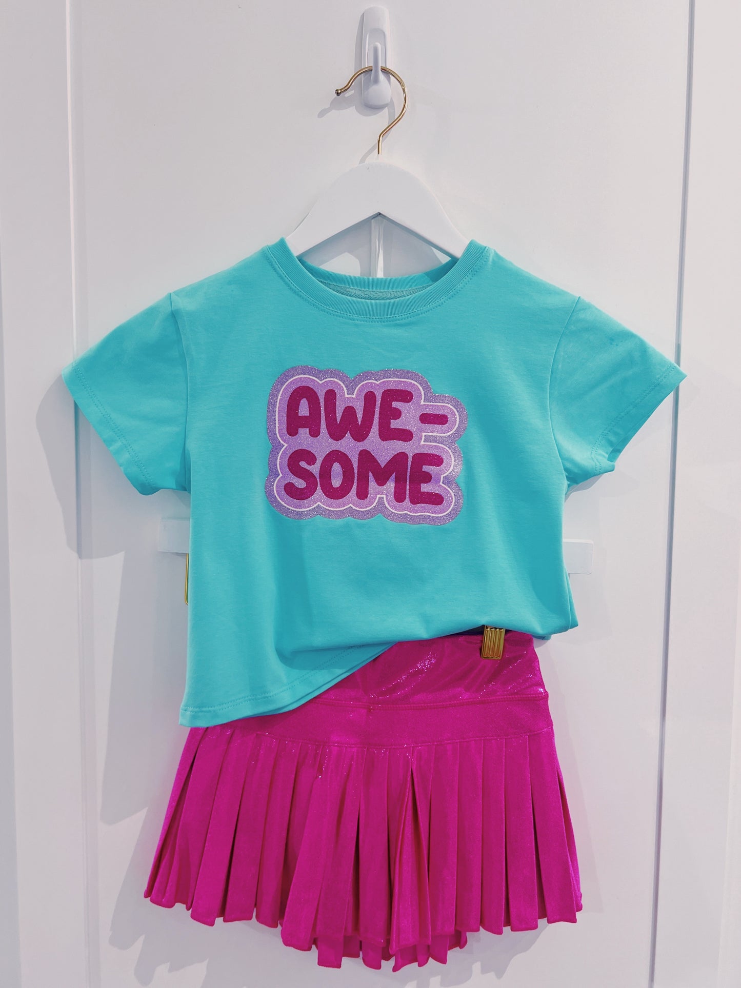 Seafoam Awesome Glitter Boxy Tee
