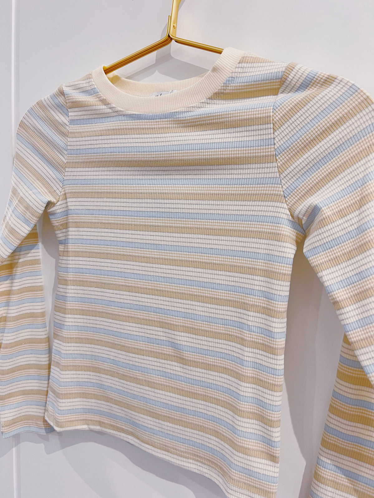 Pleat Blue/Cream Ella Tee