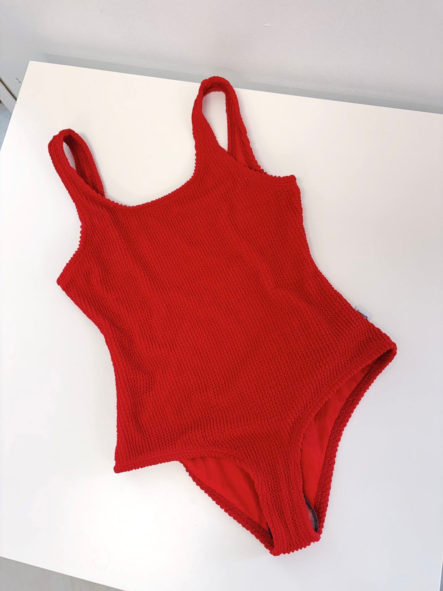 Limeapple Red Addison Crinkle 1 Piece Swimsuit