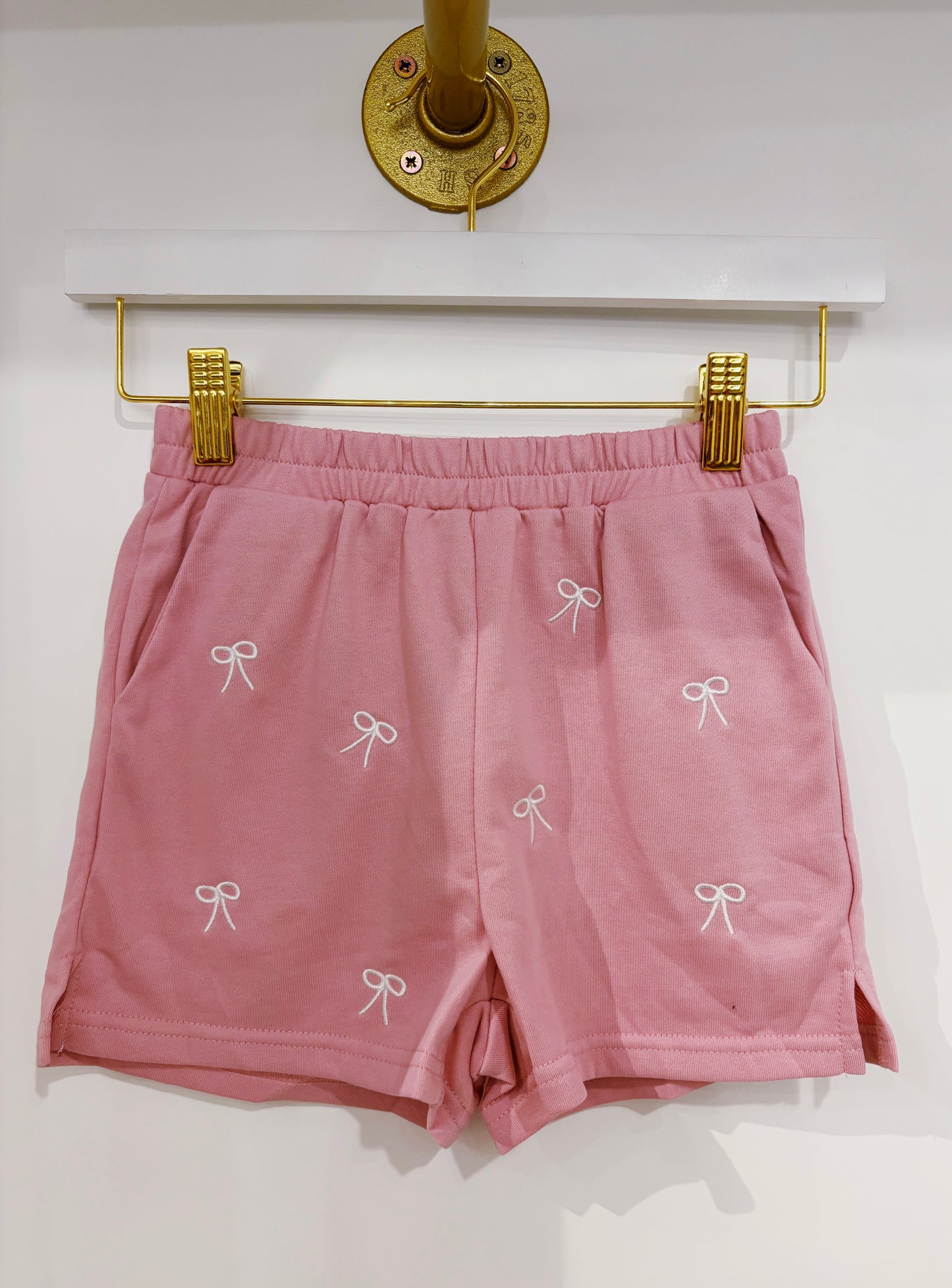 Hayden Pink Bow Embroidered Short Set