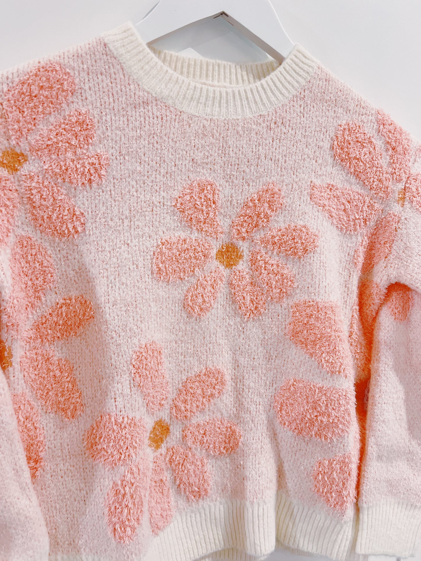 Love Daisy Pink Fuzzy Daisy Sweater