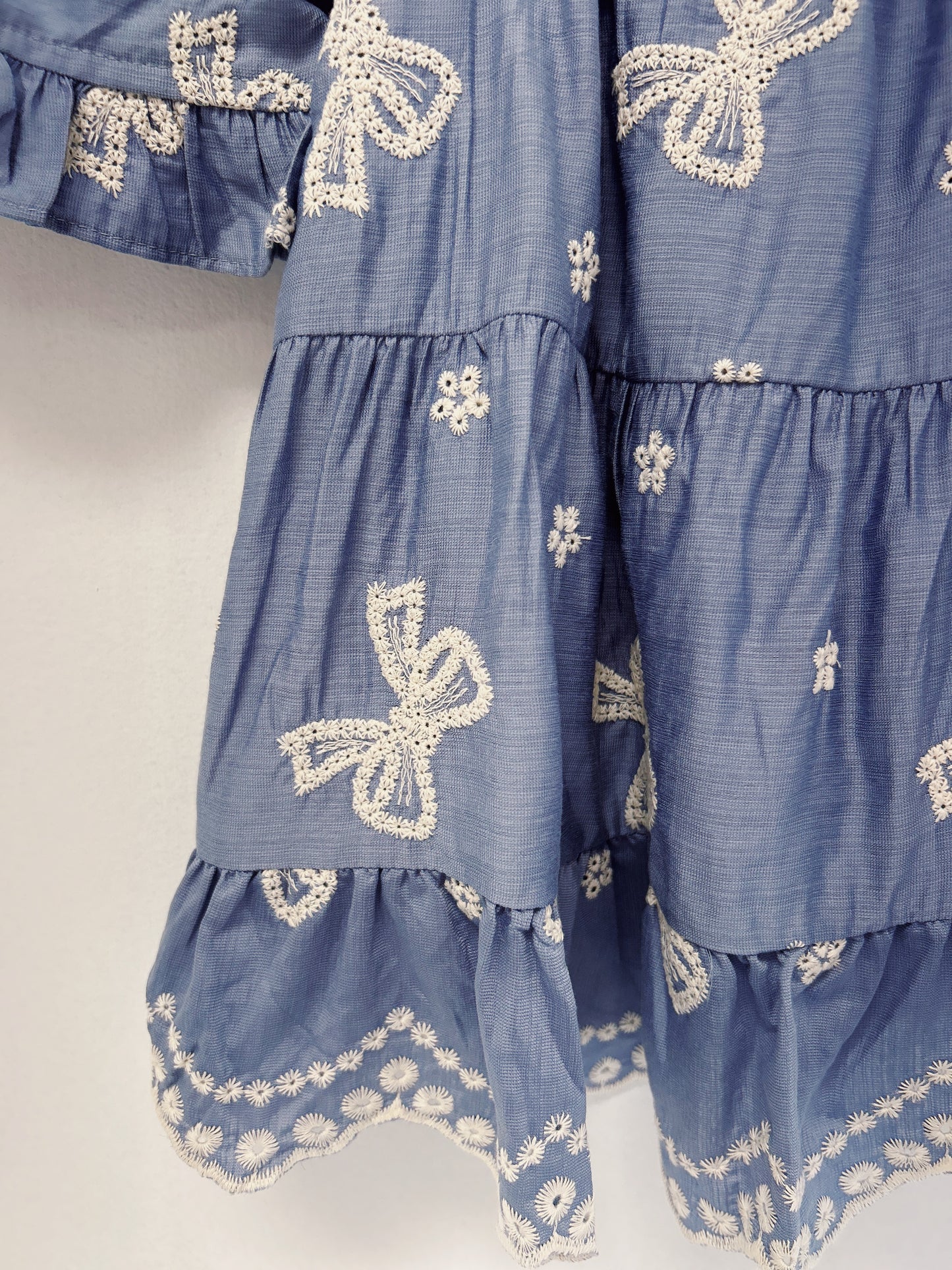 Hayden Blue Bow Embroidered Top
