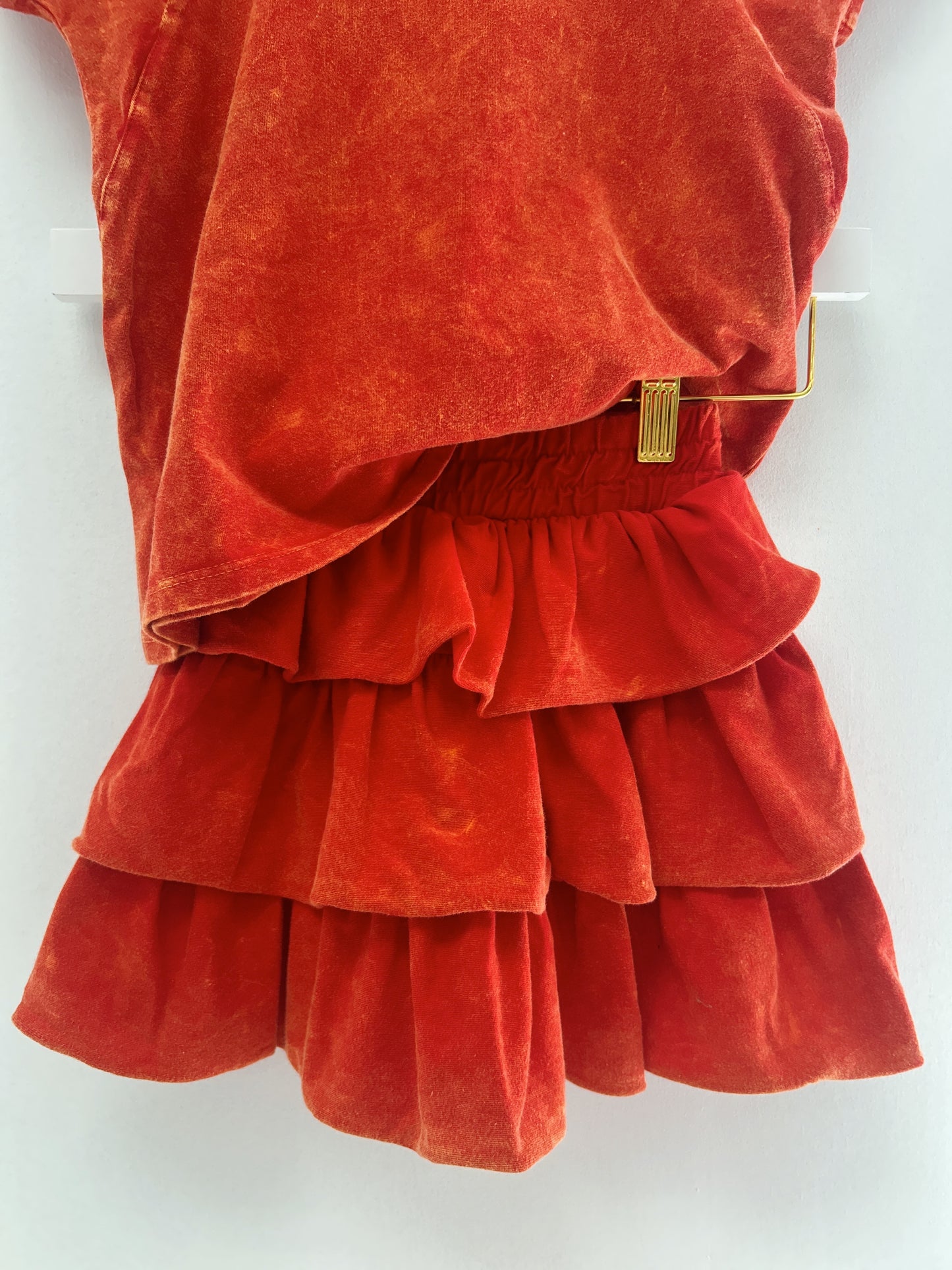 Erge Red Vintage Washed Skort