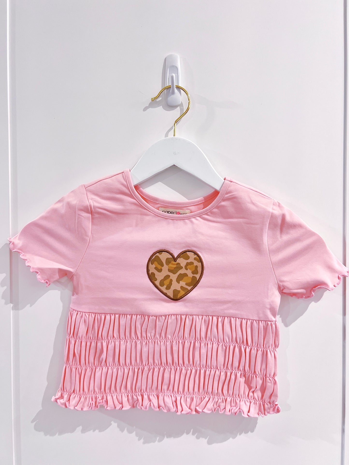 Paper Flower Chalk Pink Ruched Waist Tee