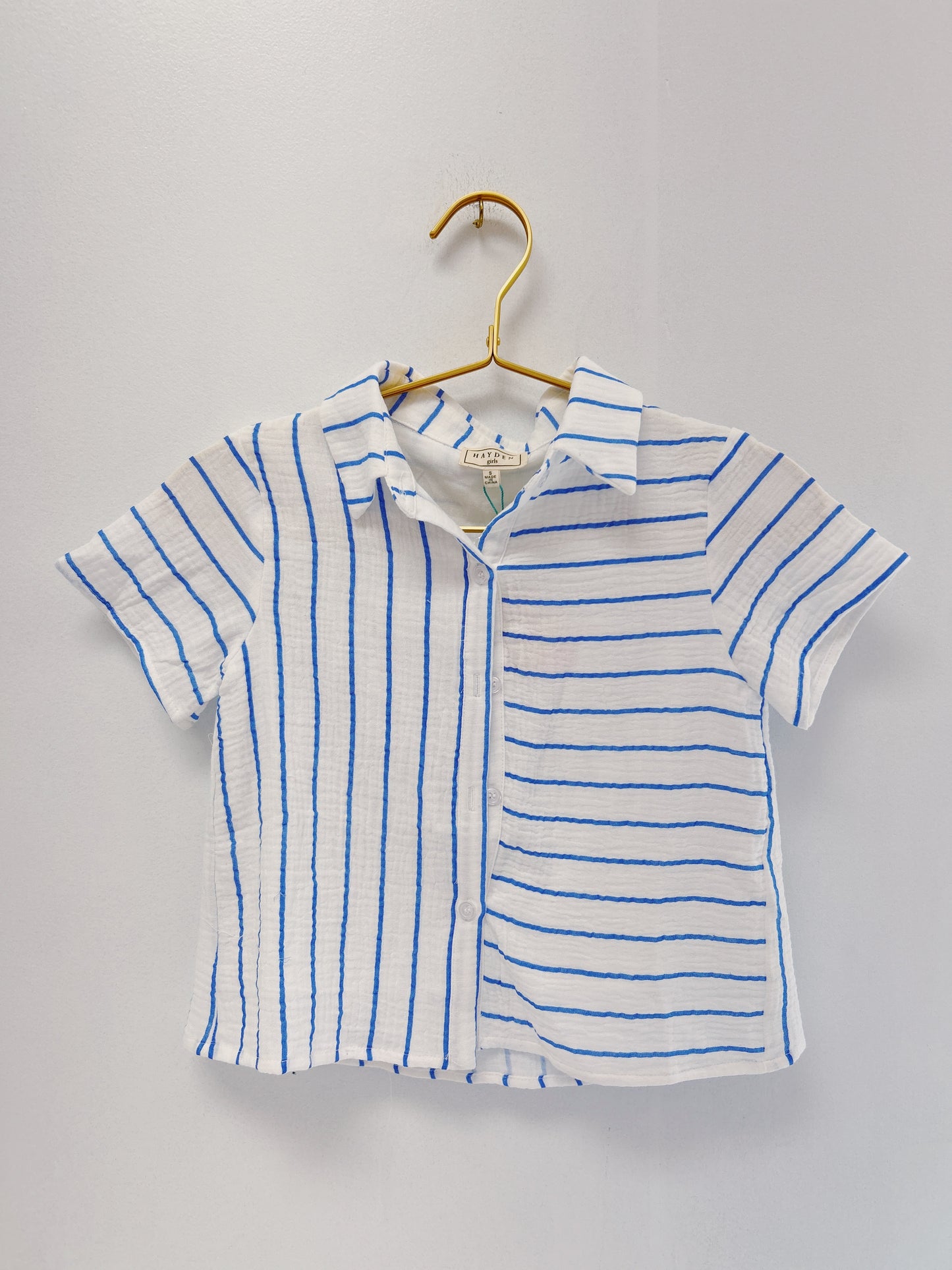 Hayden Blue Stripe Muslin Top