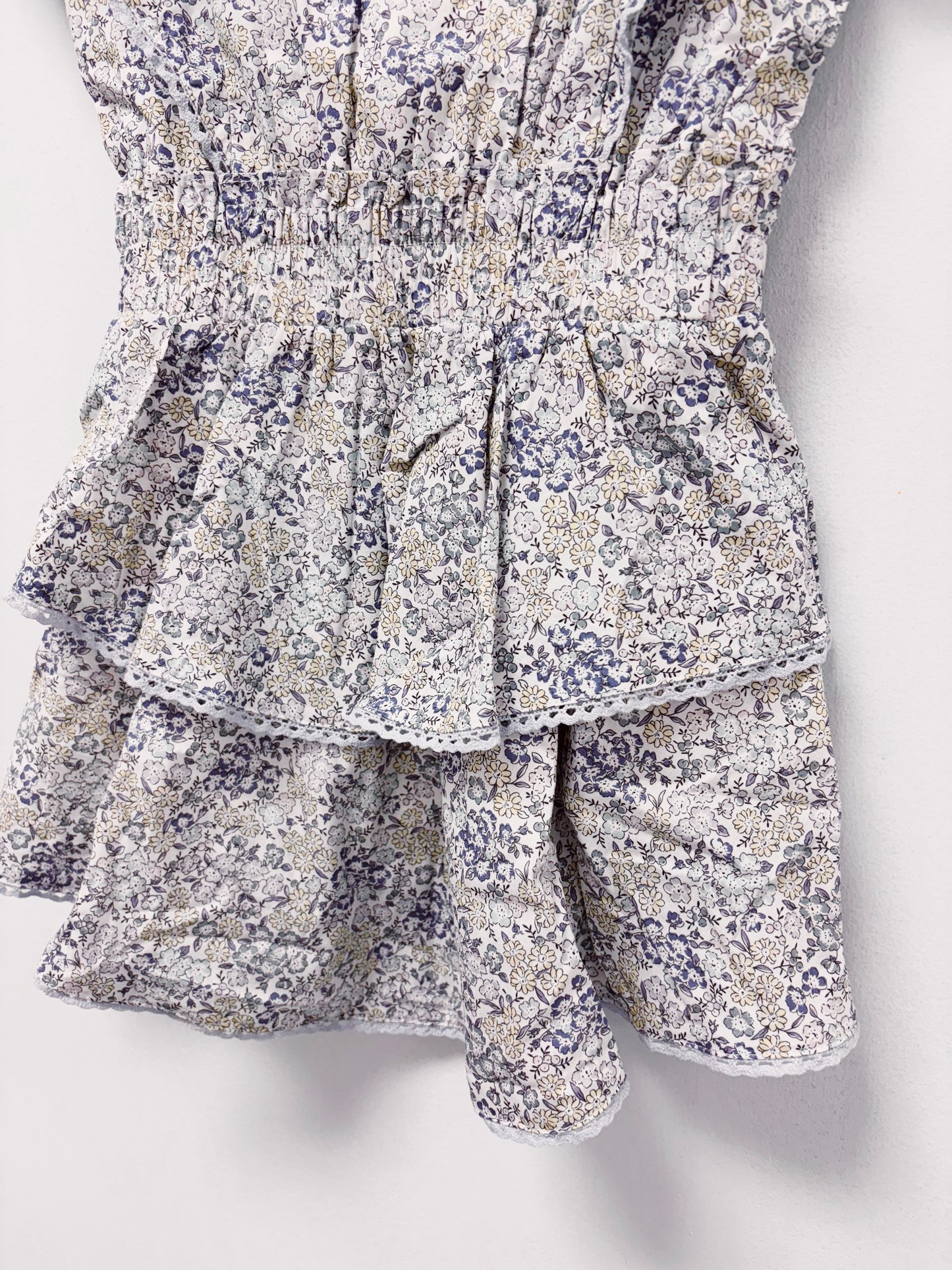 Pleat Grey Blooms Collier Dress