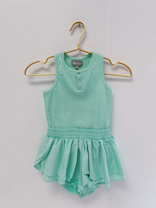 Tractr Mint Butterfly Short Romper