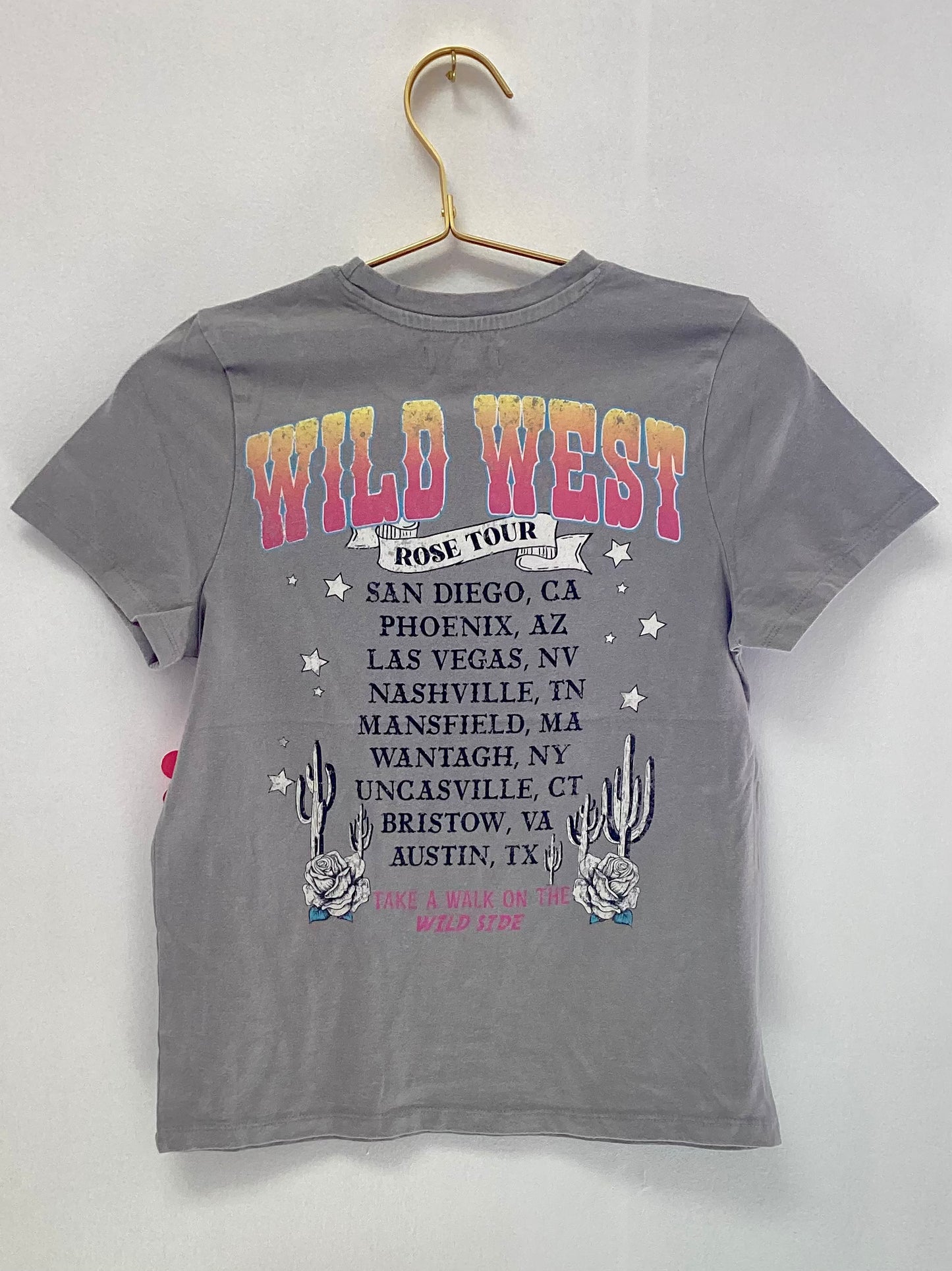 Paper Flower Ghost Gray Wild West Rose Graphic Tee