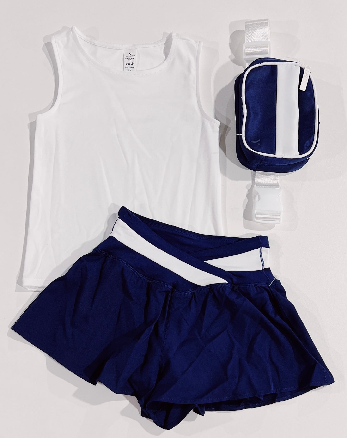White/Navy Crossover Skort Set