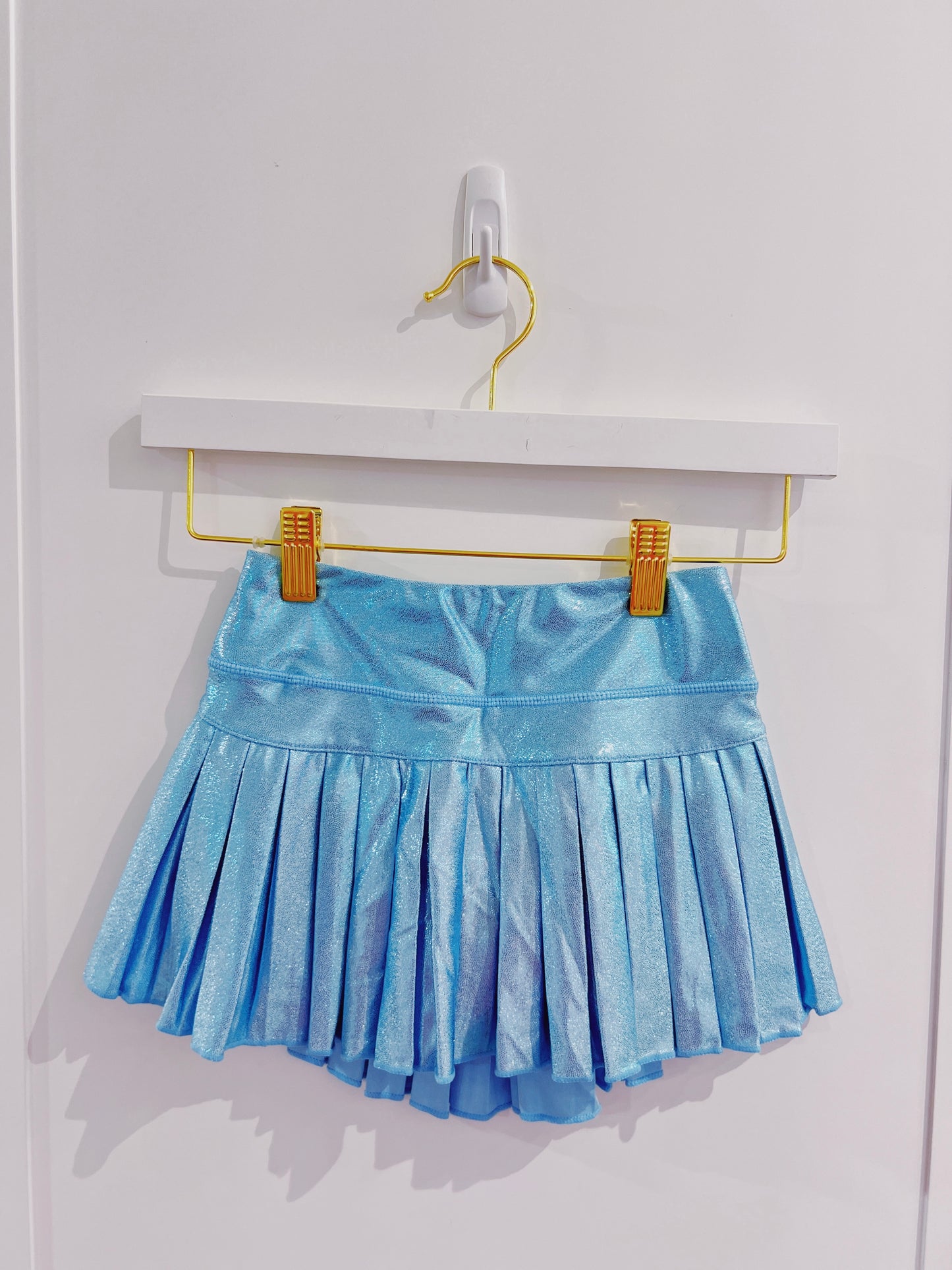 Light Blue Shimmer Mini Pleated Skort