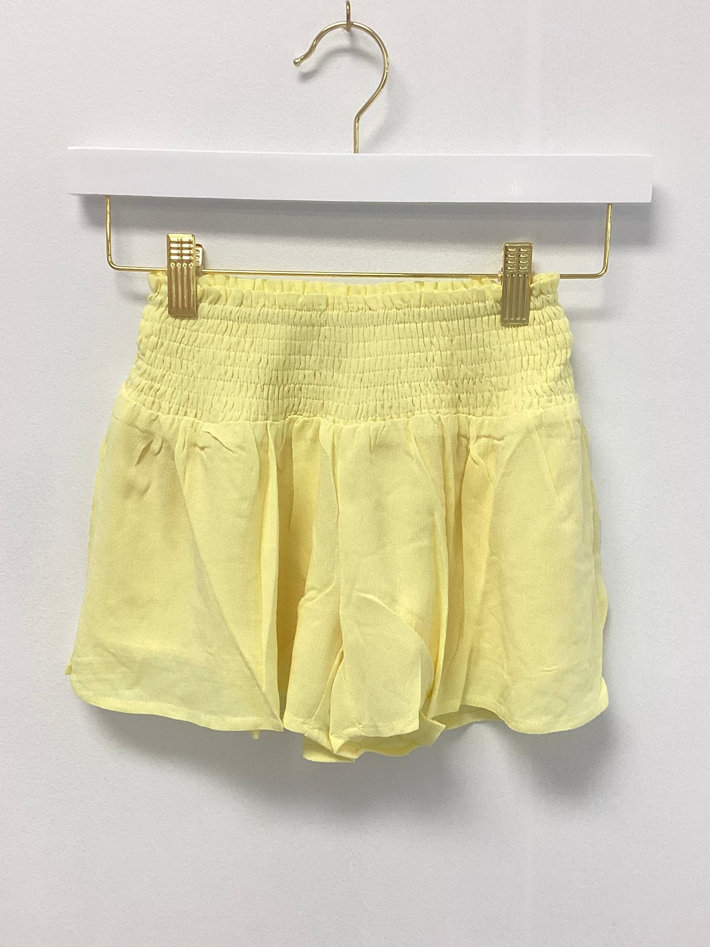 Hayden Yellow Smocked Waist Flowy Short