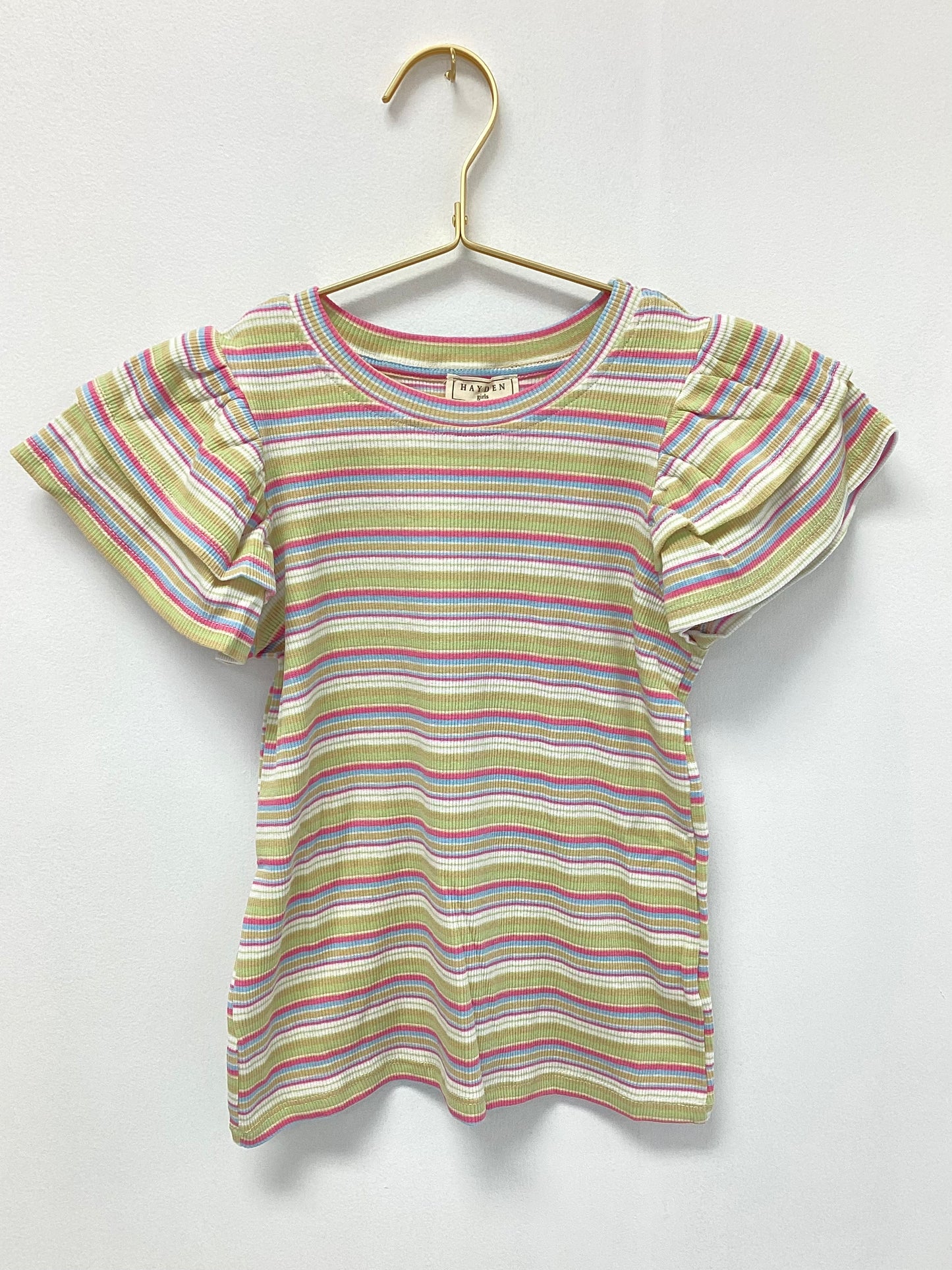Hayden Green Multi Stripe Tee