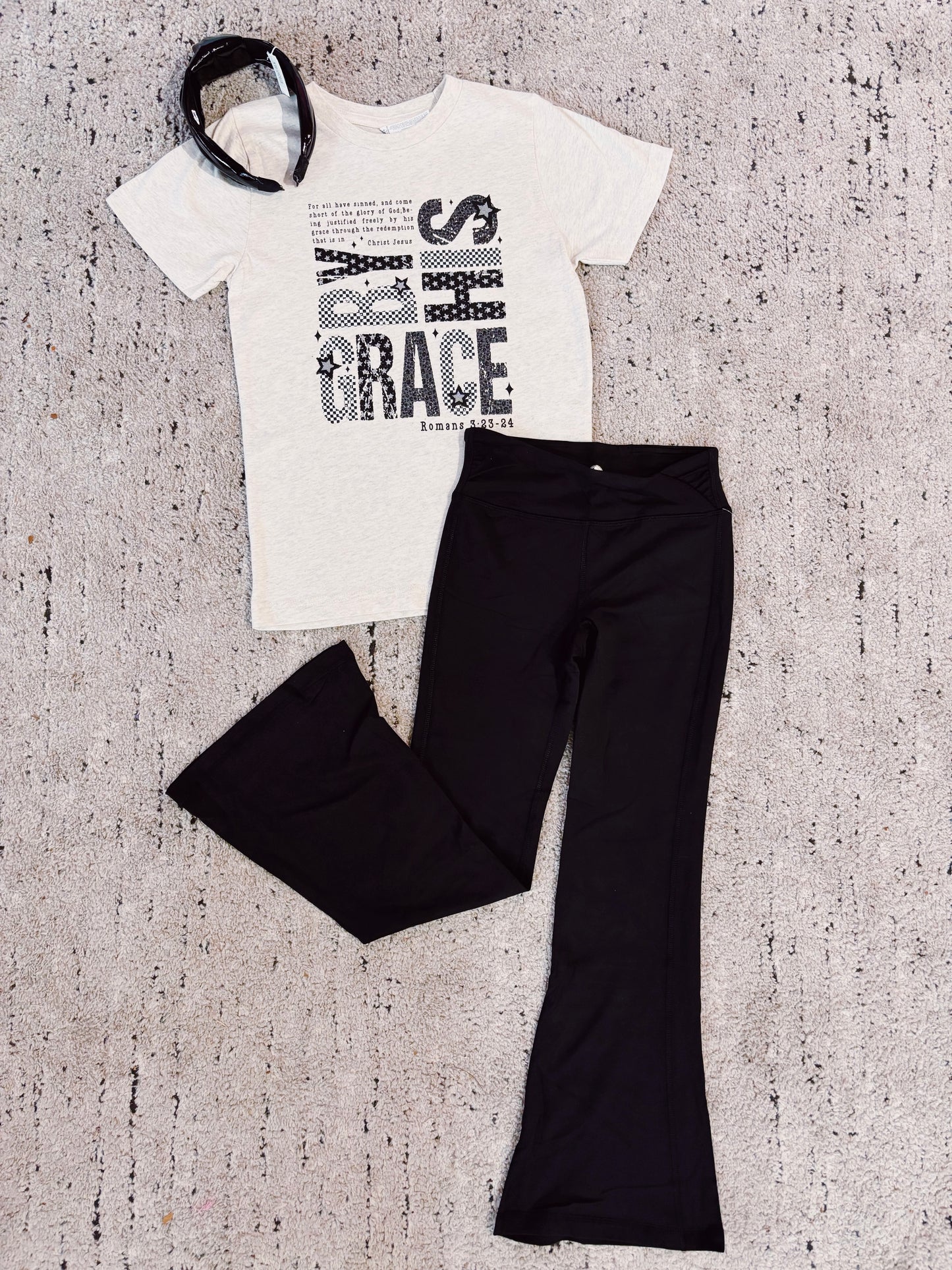 Black Ballerina Lux Rouched Waist Flared Pant