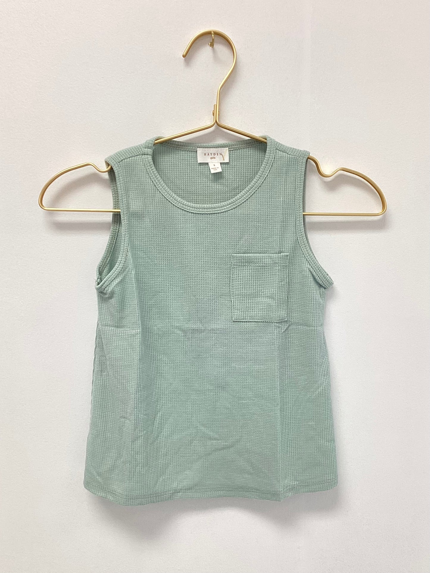 Hayden Mint Waffle Pocket Tank