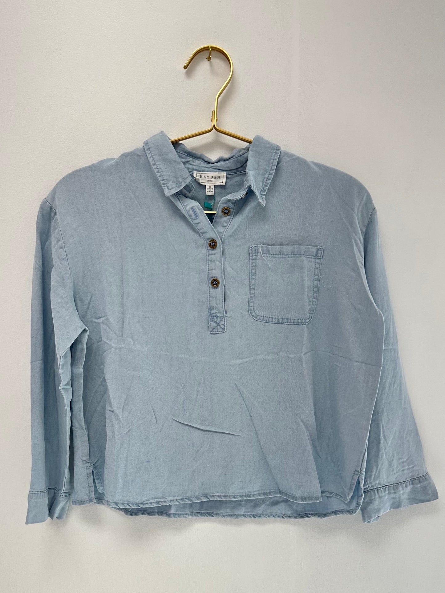 Hayden Light Denim L/S Flowy Top