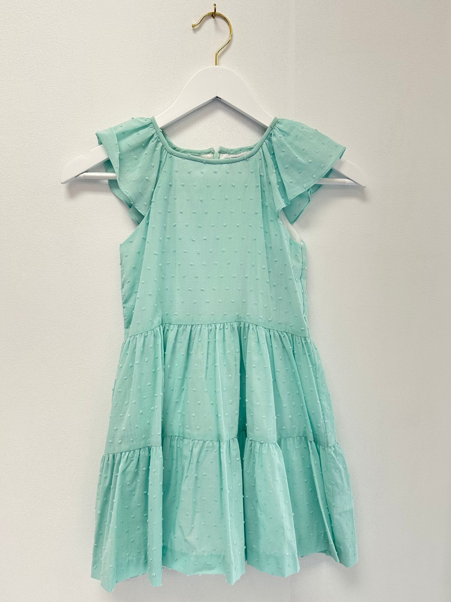 Gabby Mint Dotted Tiered Dress