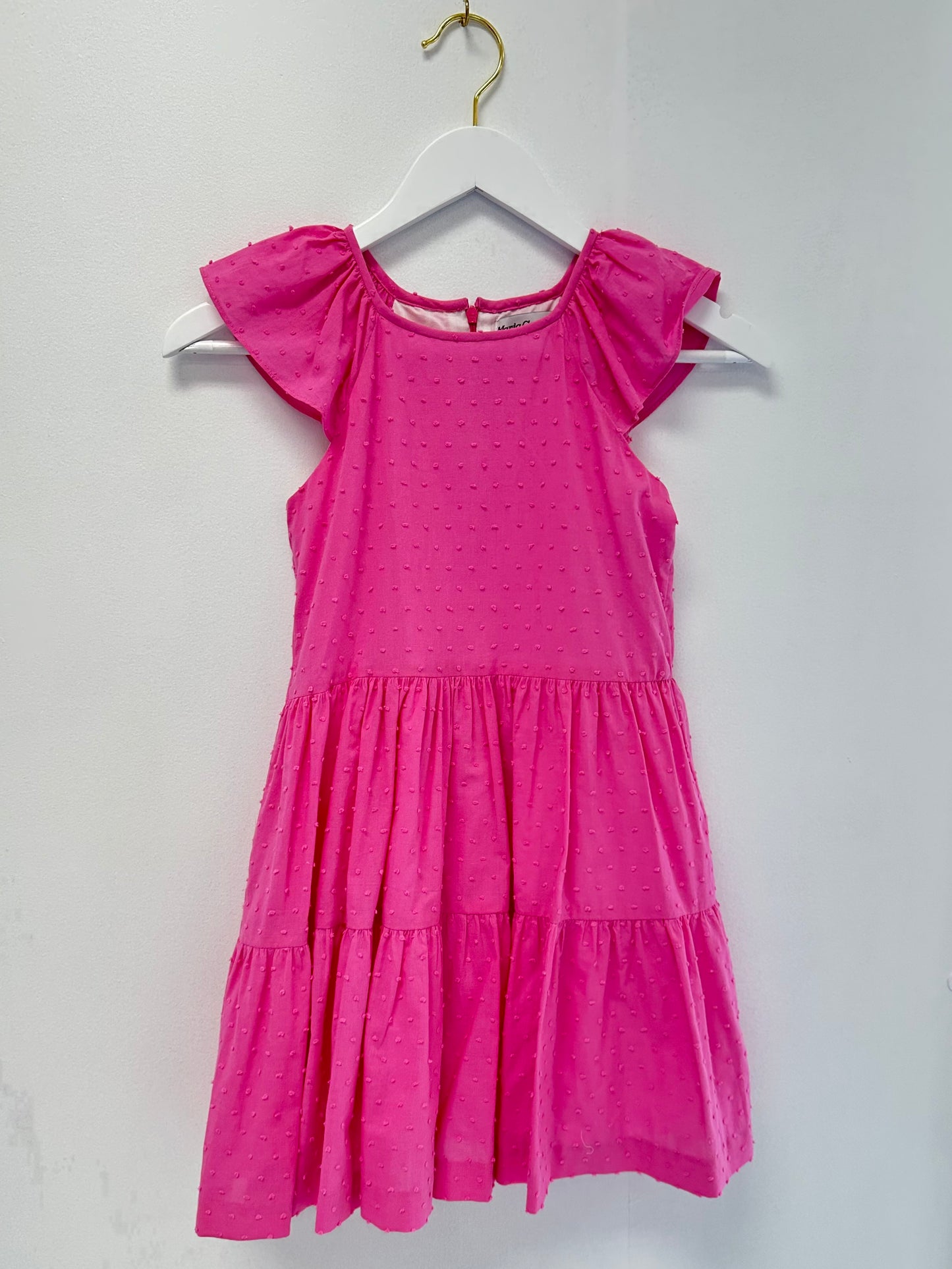 Gabby Fuchsia Dotted Tiered Dress