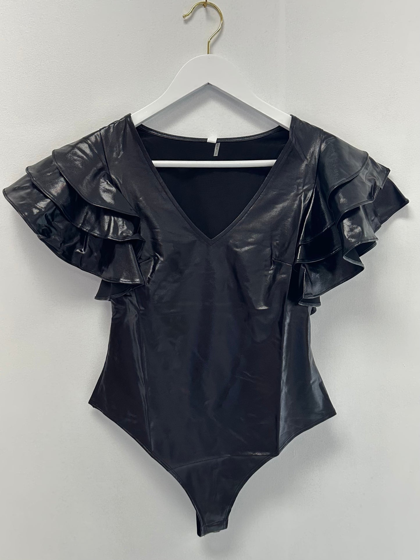 Glam Black Ruffle Sleeve Top