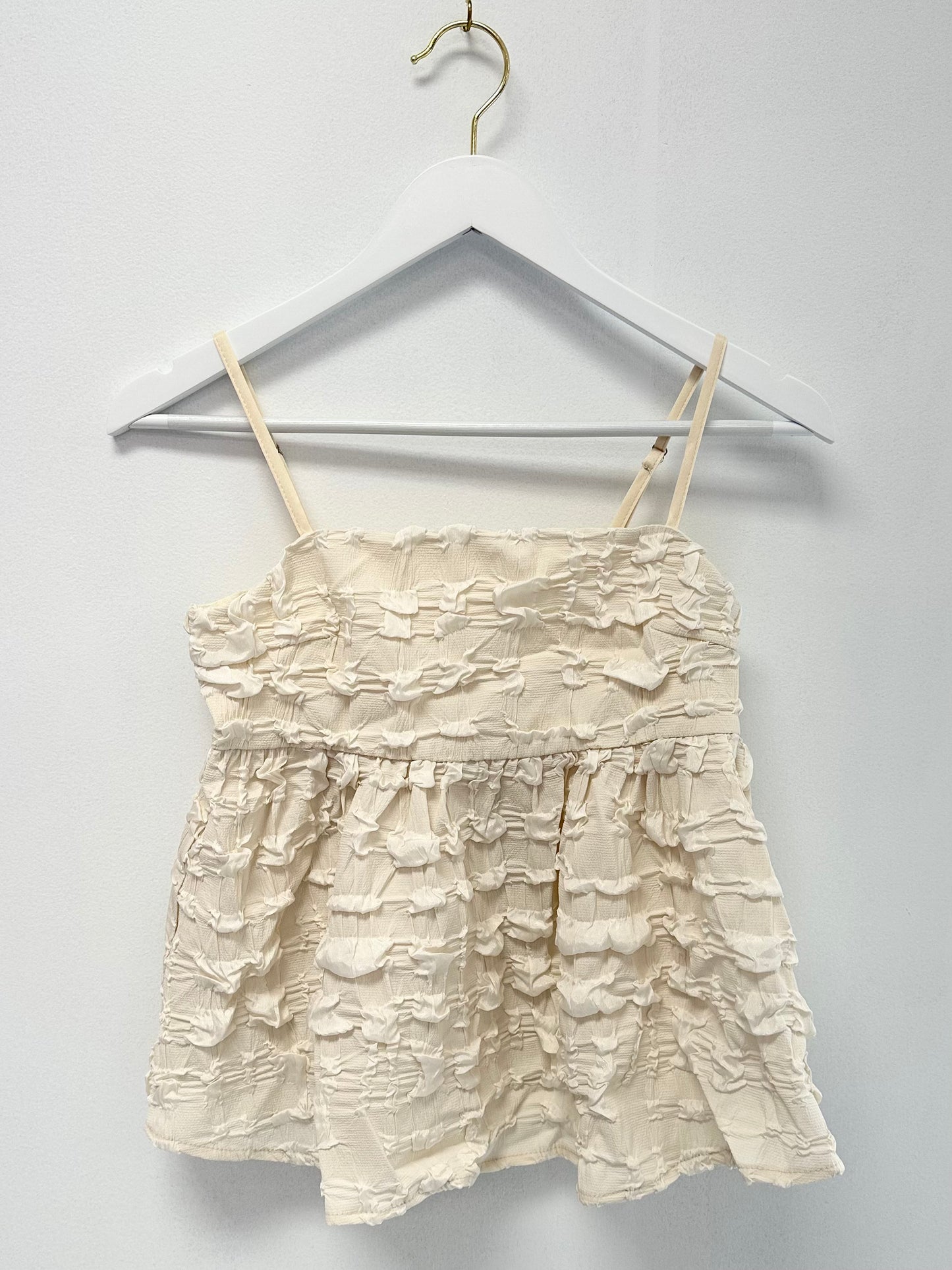 Glam Cream Cropped Top