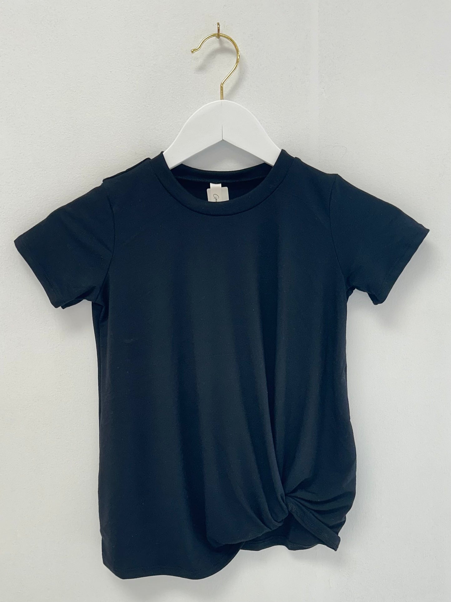 Good Girl Black Twisted Knot Tee