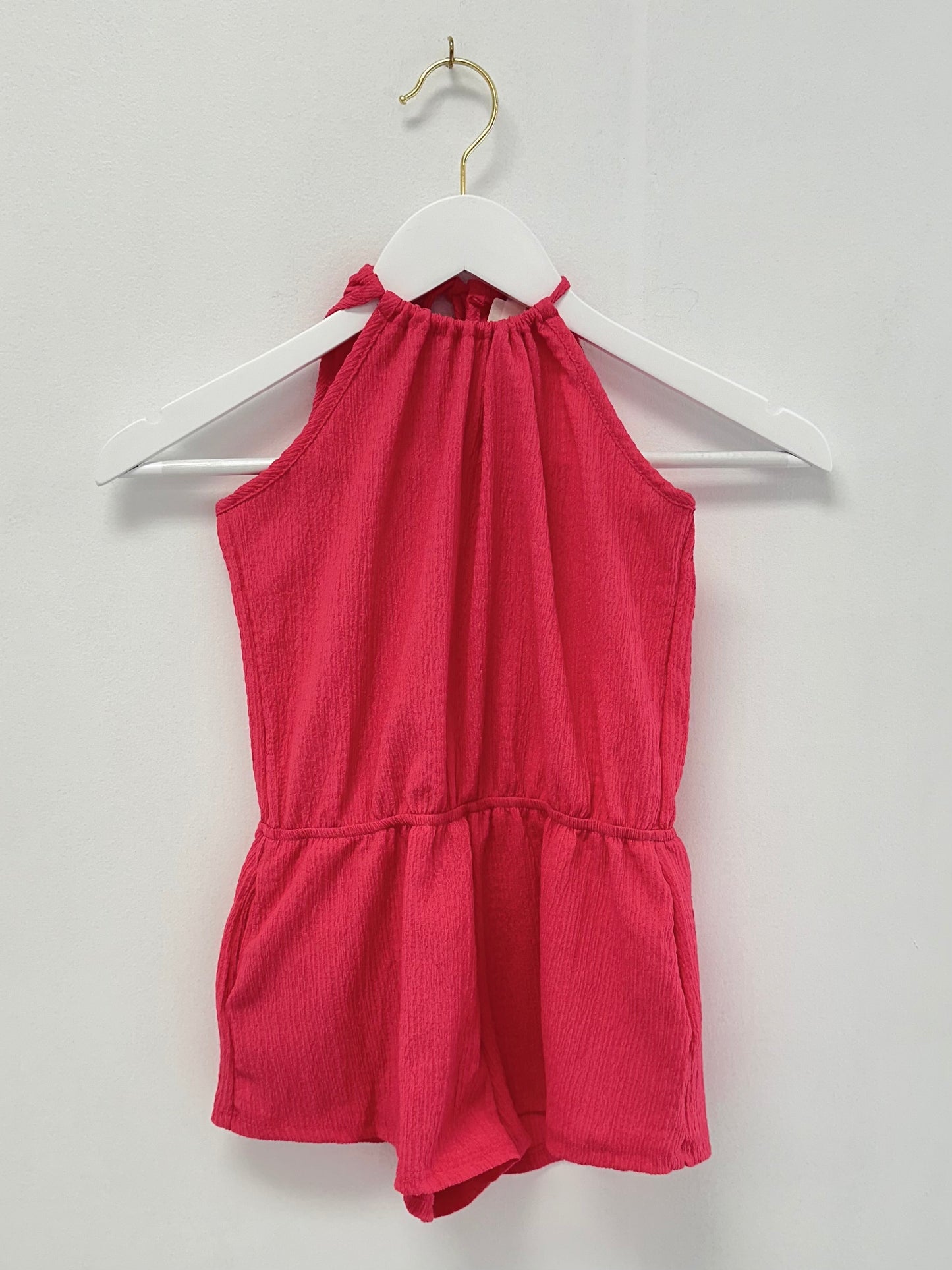 Good Girl Hot Pink Sleeveless Skort Romper