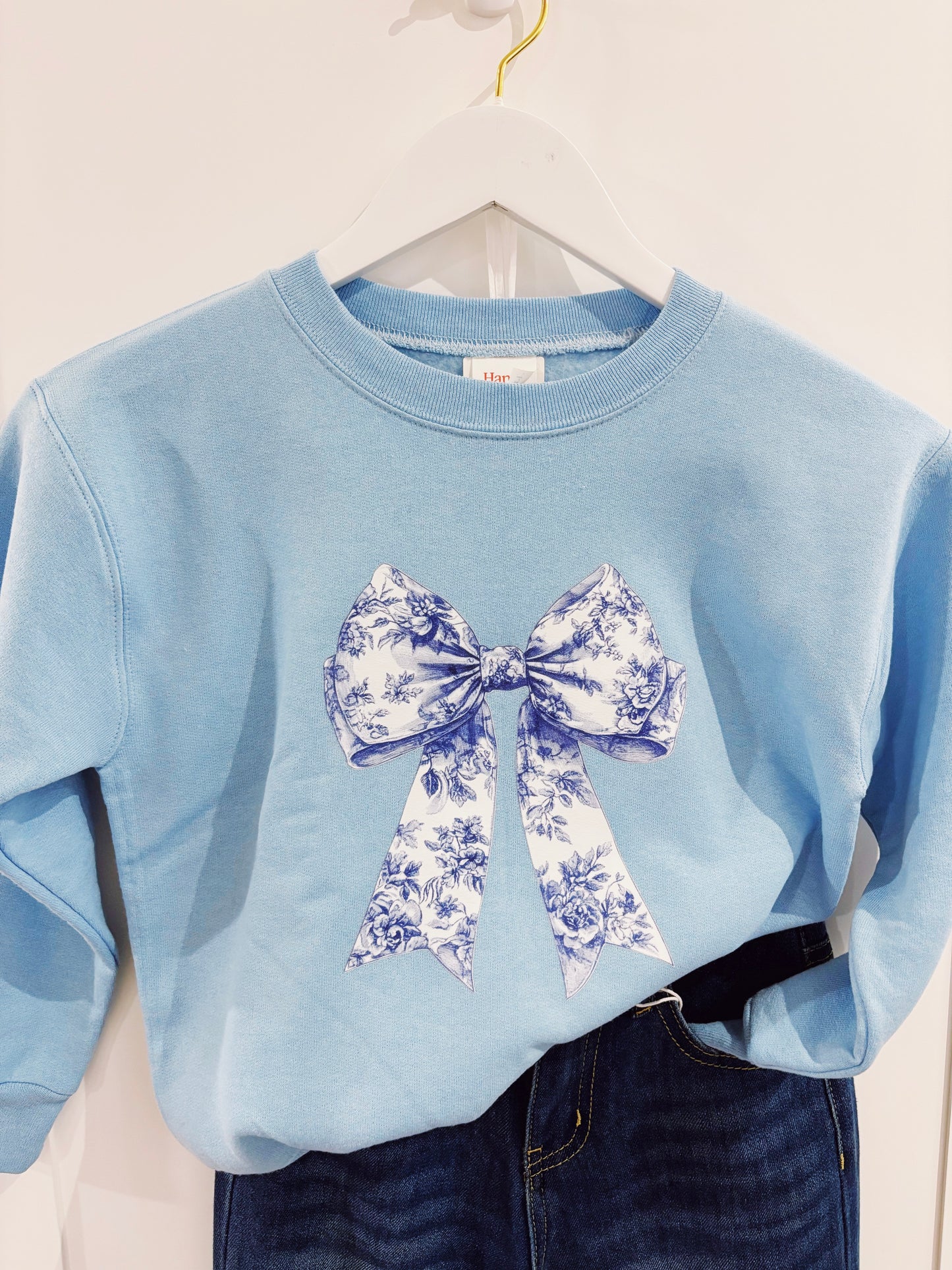 Blue Bow Sweatshirt