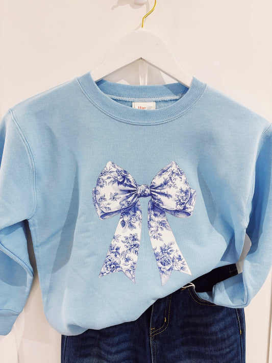 Blue Bow Sweatshirt