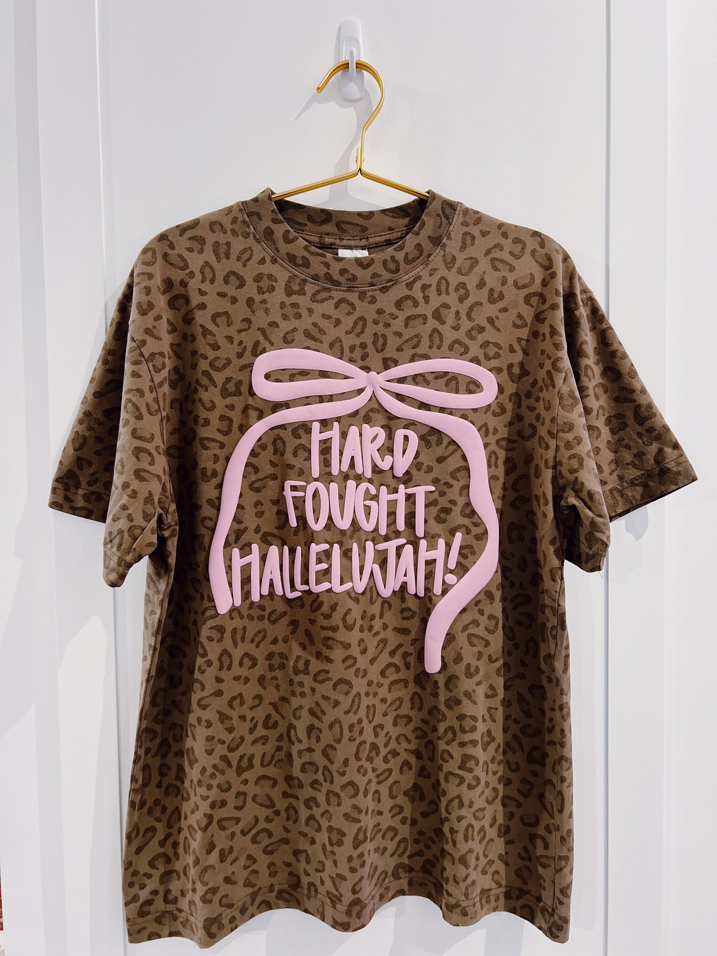 Brown Leopard Hard Fought Hallelujah Tee