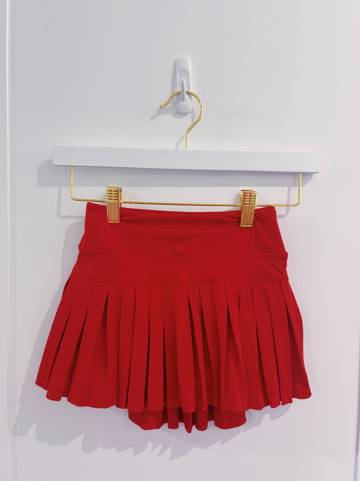 Red Mini Pleated Skort