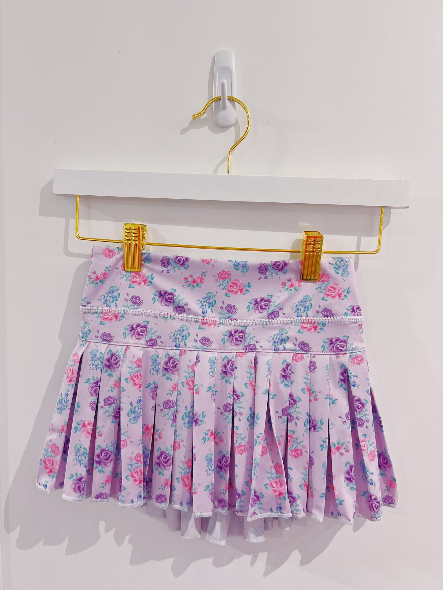 Grand Lavender Roses Mini Pleated Skort