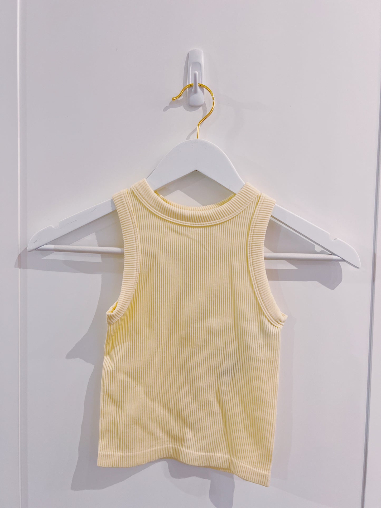 Suzette Tween Yellow High Neck Ribbed Seamless Tank