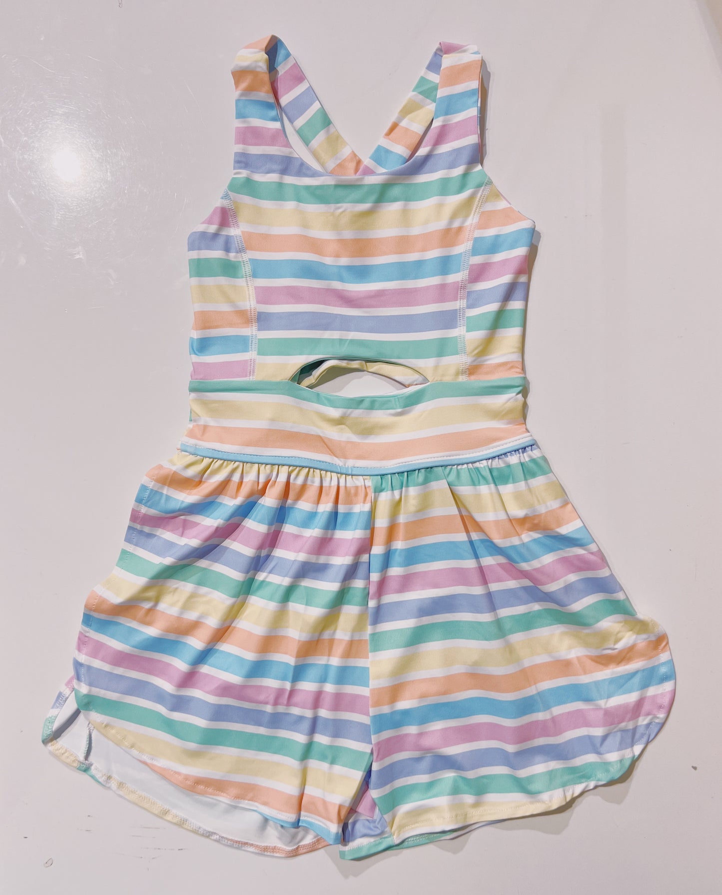 Belle Cher Striped Haddie Romper