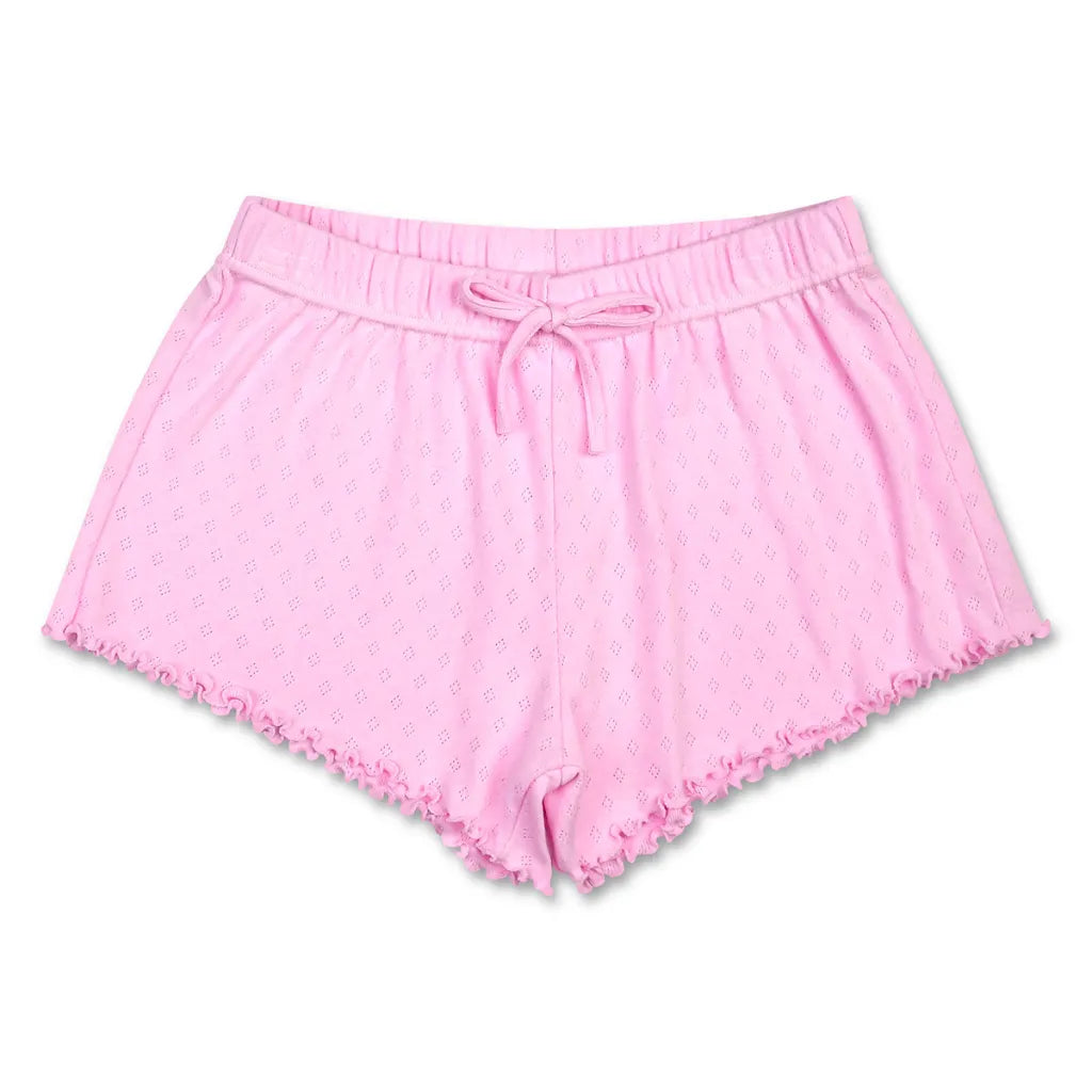 Iscream Pink Pointelle Tank Short Set