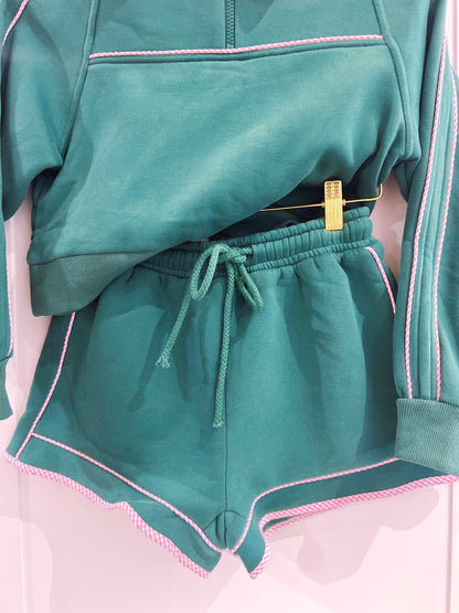 Peach Love Hunter Green Shorts