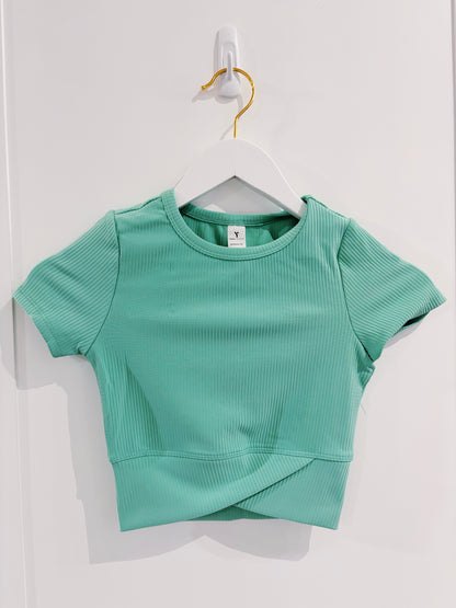 Dusty Jade Green Flare S/S Crossover Legging Set