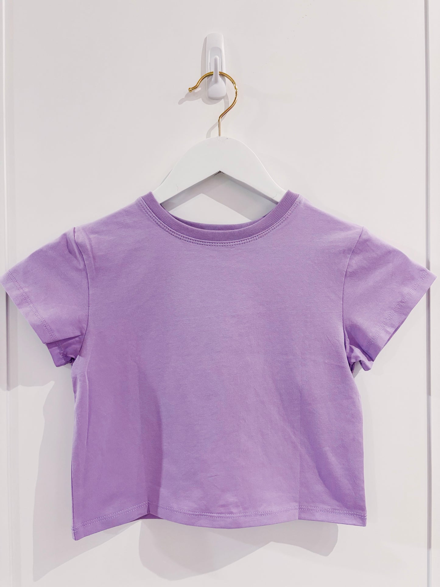Azarhia Solid Boxy Tee- Lavender